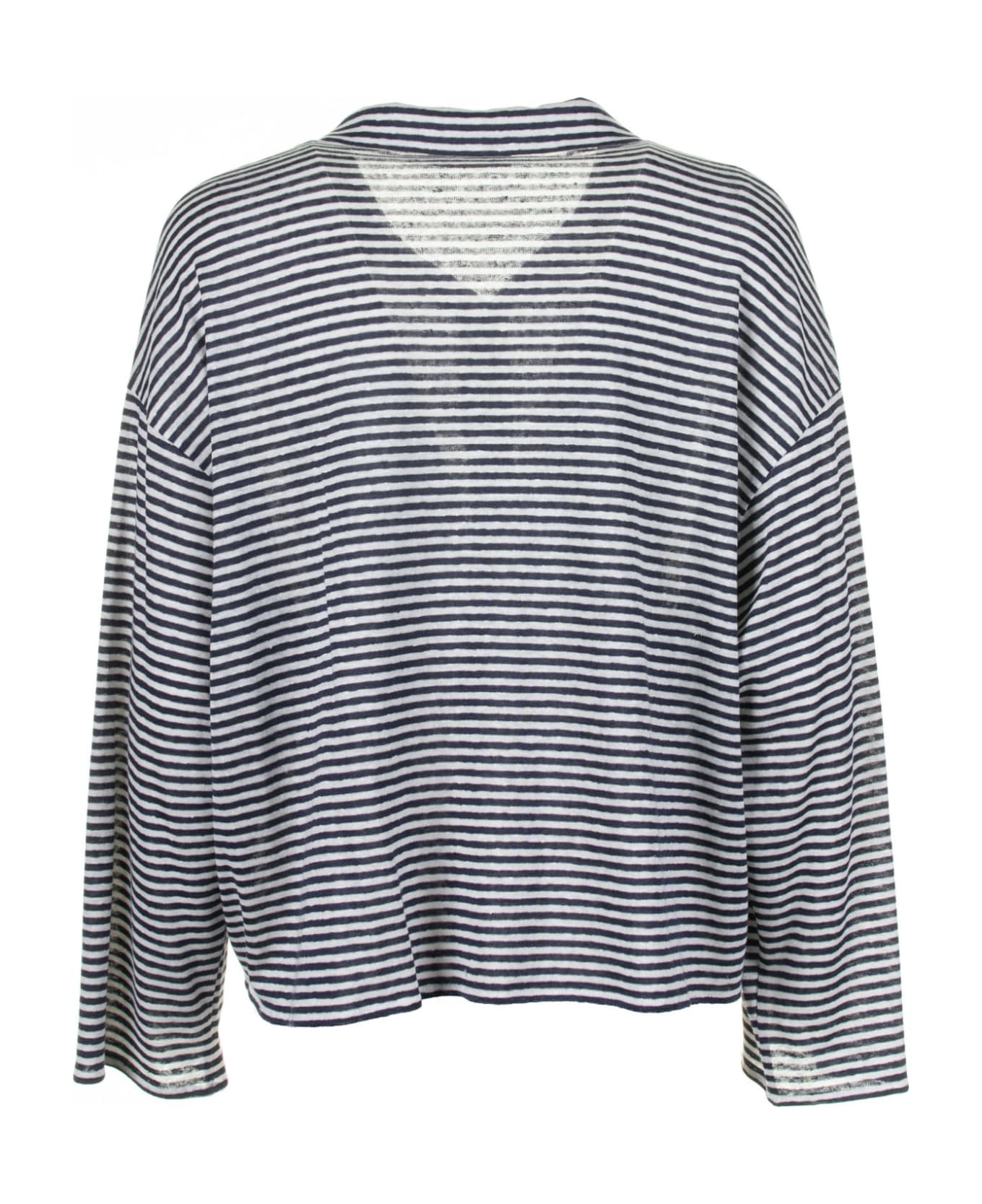 Via Masini 80 Blue And White Striped Shirt - BIANCO/BLU シャツ