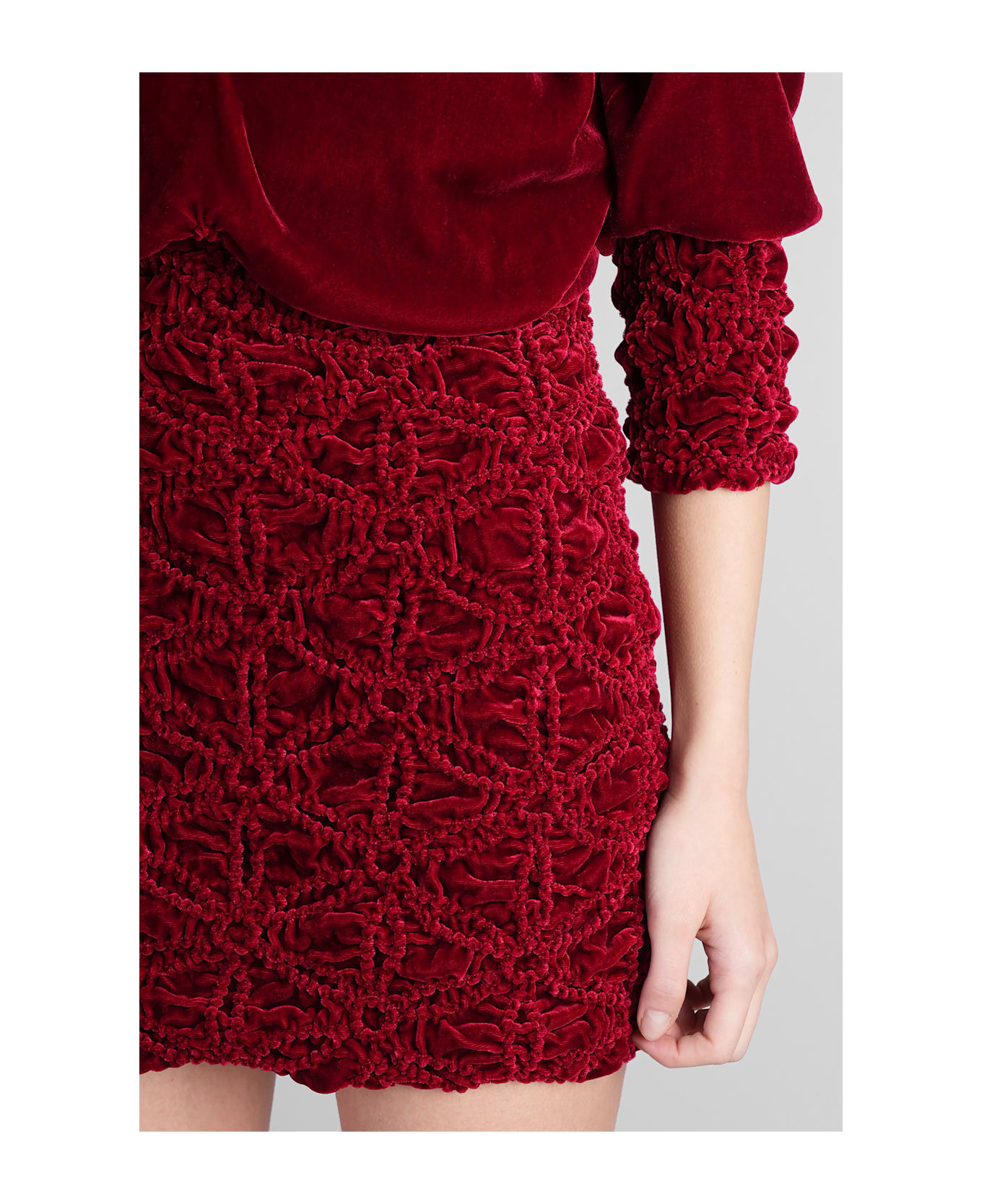 Costarellos Clementia Dress In Red Velvet - red