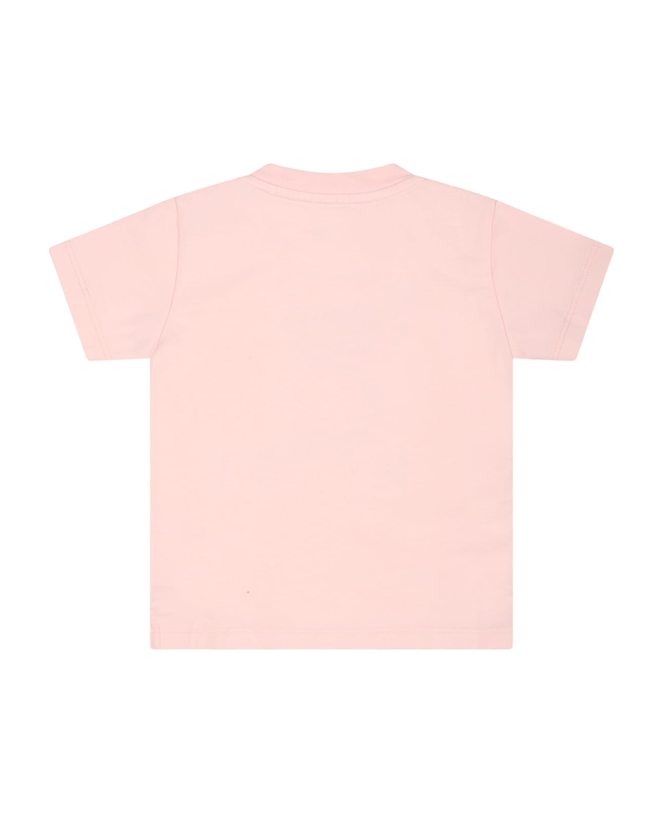 Palm Angels Pink T-shirt For Baby Girl With Bear - Pink