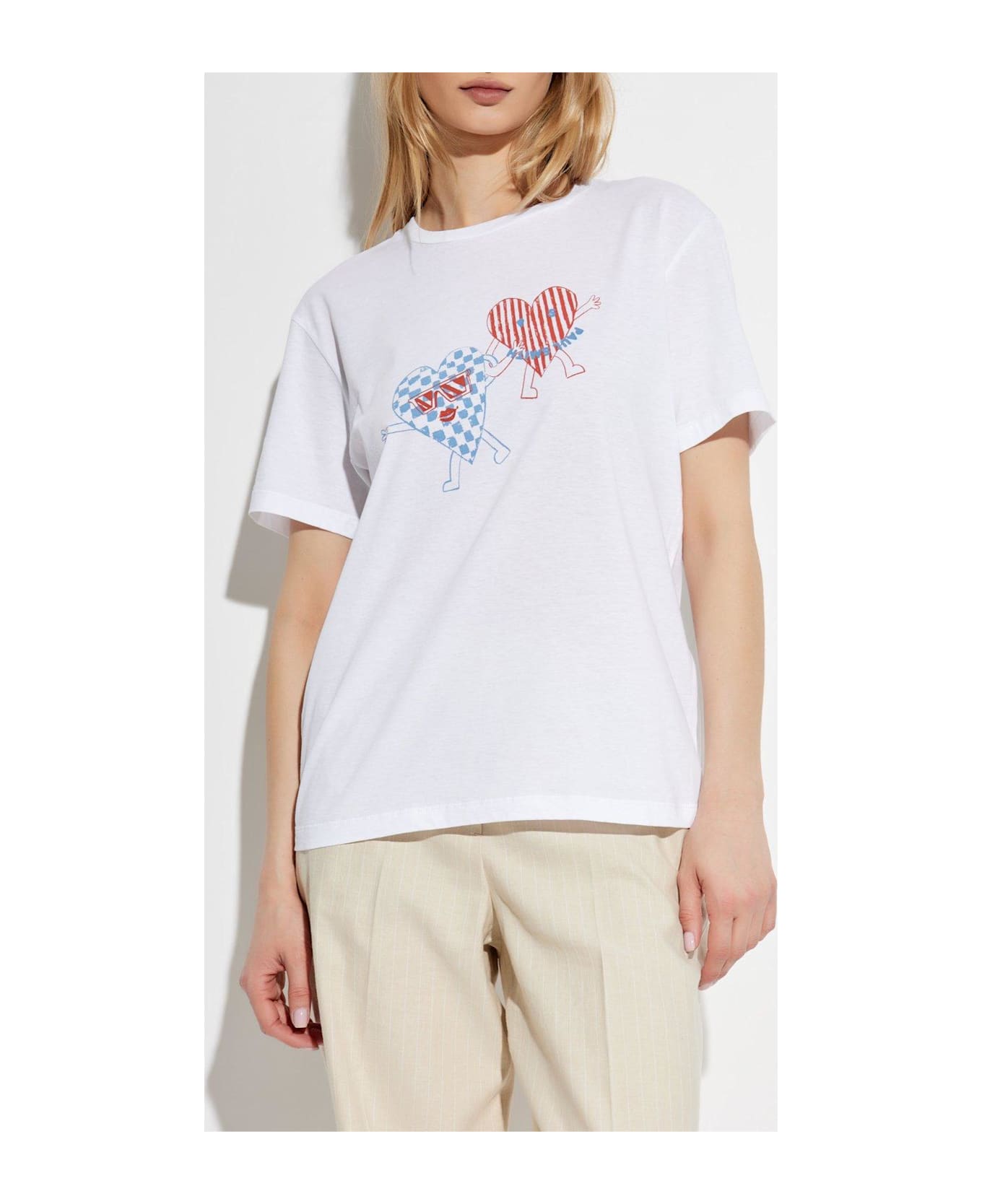 Paul Smith Heart Printed Crewneck T-shirt - White