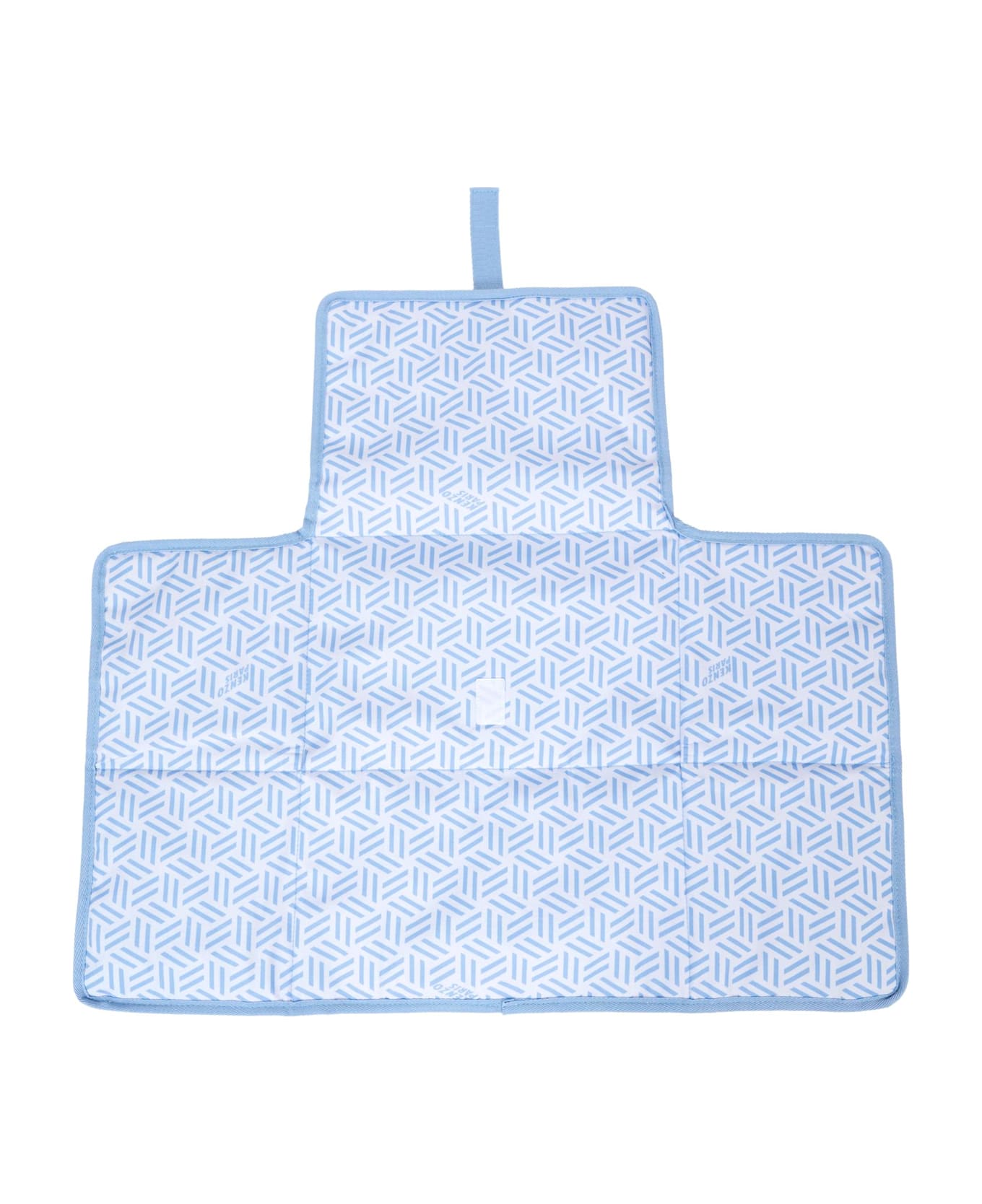 Kenzo Kids Blue Changing Bag For Baby Boy With Geometric Pattern - Blue