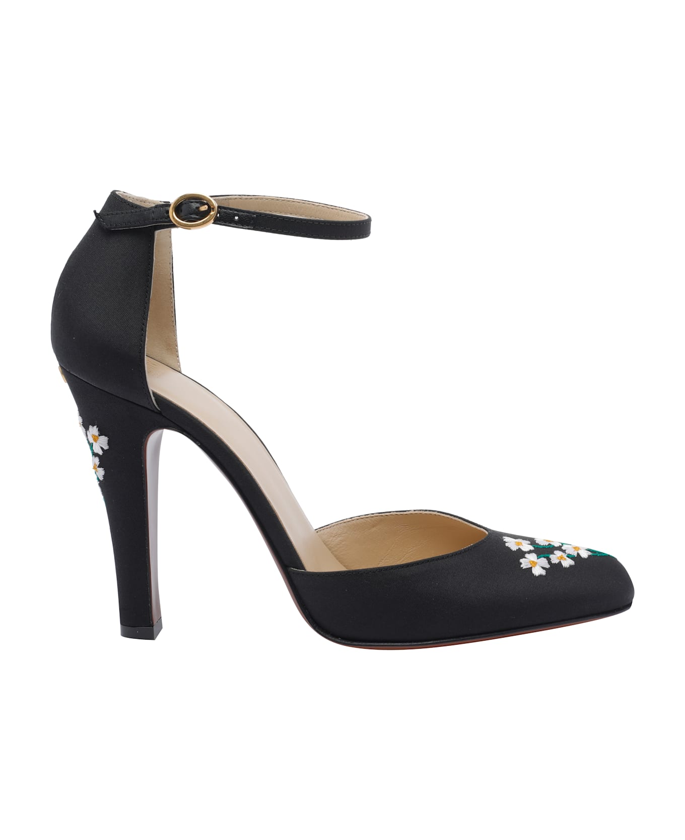 Valentino Garavani Hi Dolly Floral Embroidered Decollete
 - Black