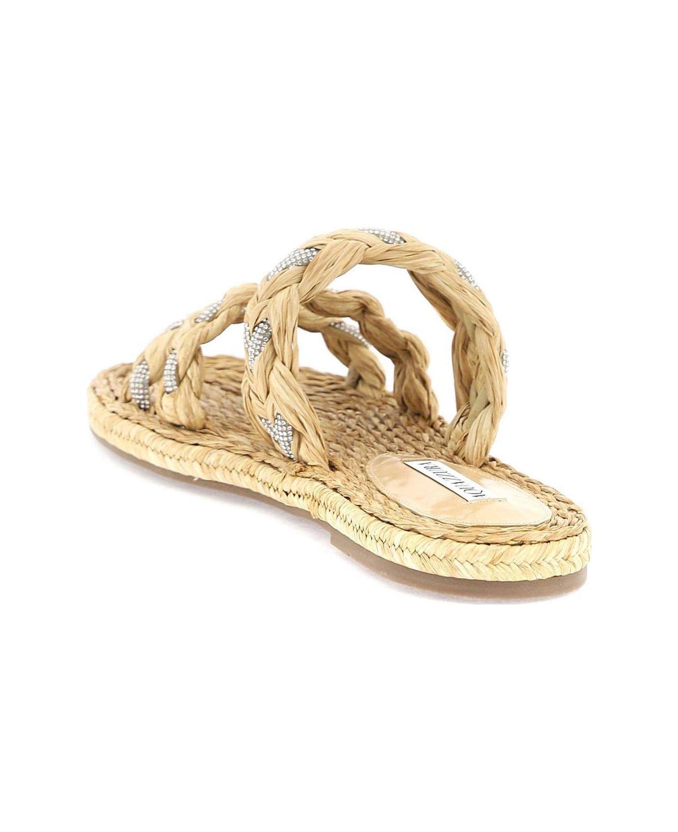 Aquazzura Embellished Slip-on Sandals - Neutro