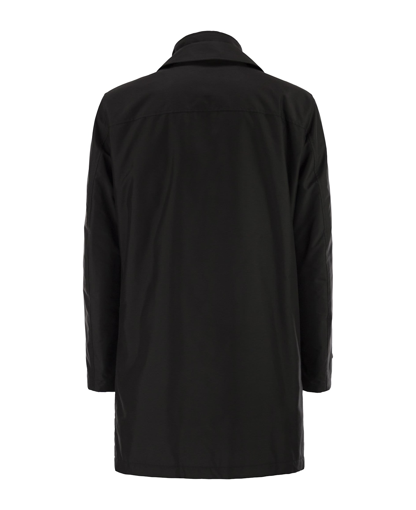 Fay Morning Coat In Technical Poplin - NERO