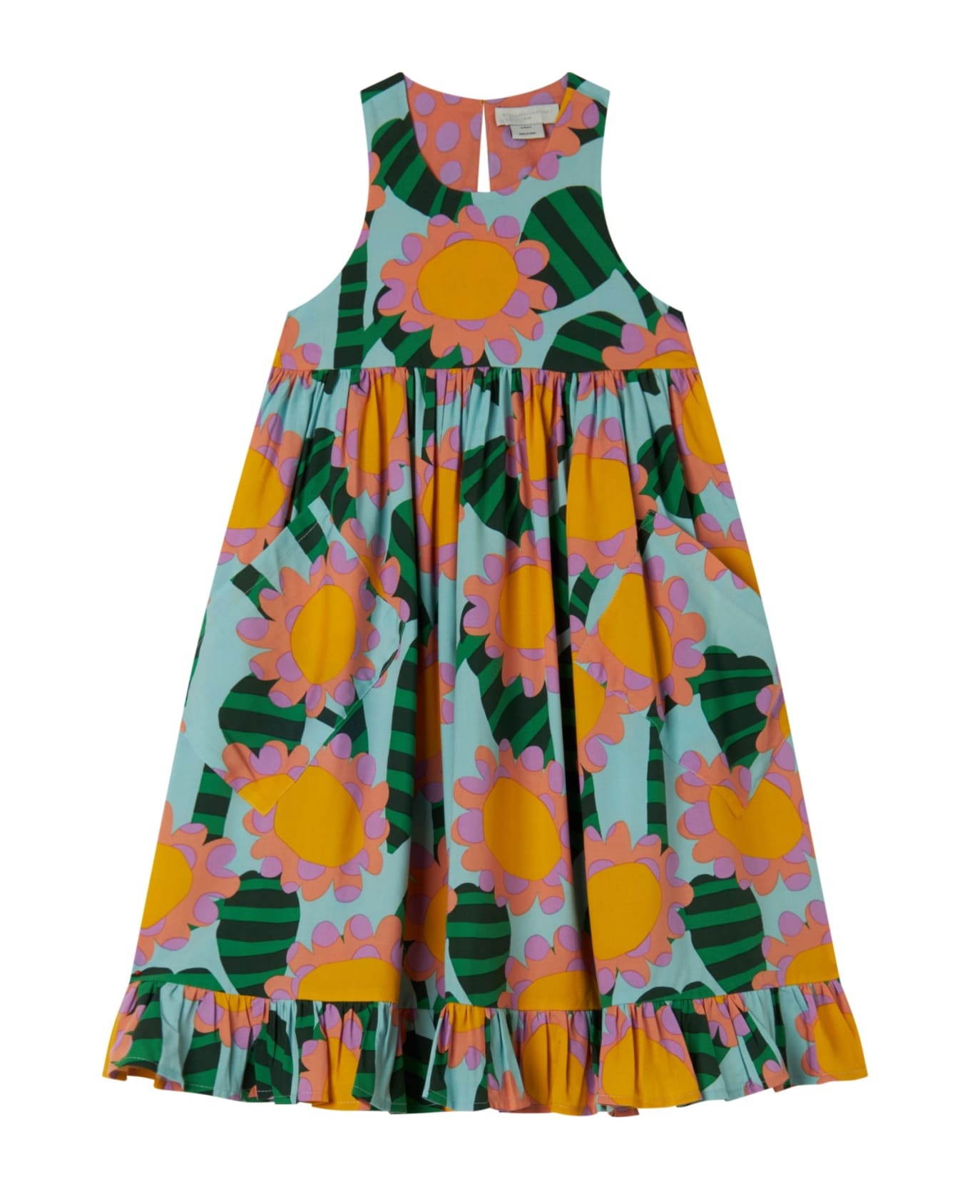 Stella McCartney Kids Graphic Flower Sleeveless Dress - Light blue ワンピース＆ドレス