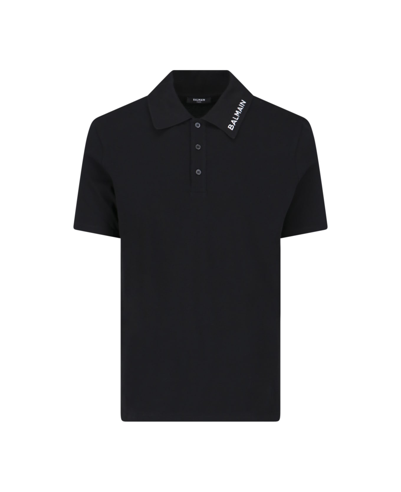 Balmain Logo Polo Shirt - Black  