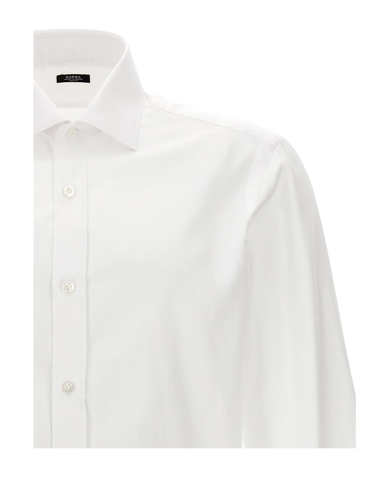 Barba Napoli Textured Cotton Shirt - White シャツ