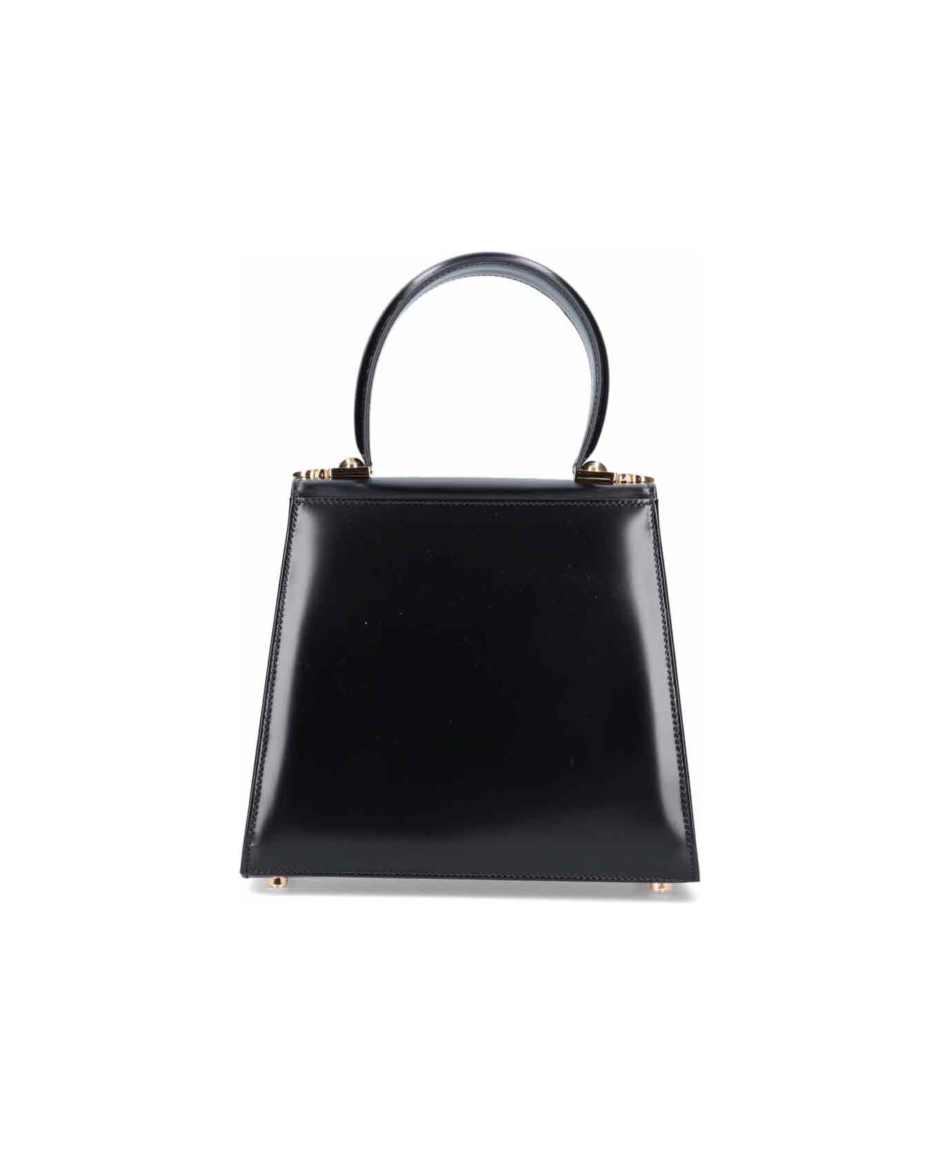Ferragamo 'gancini' Top Handle Bag - Black  