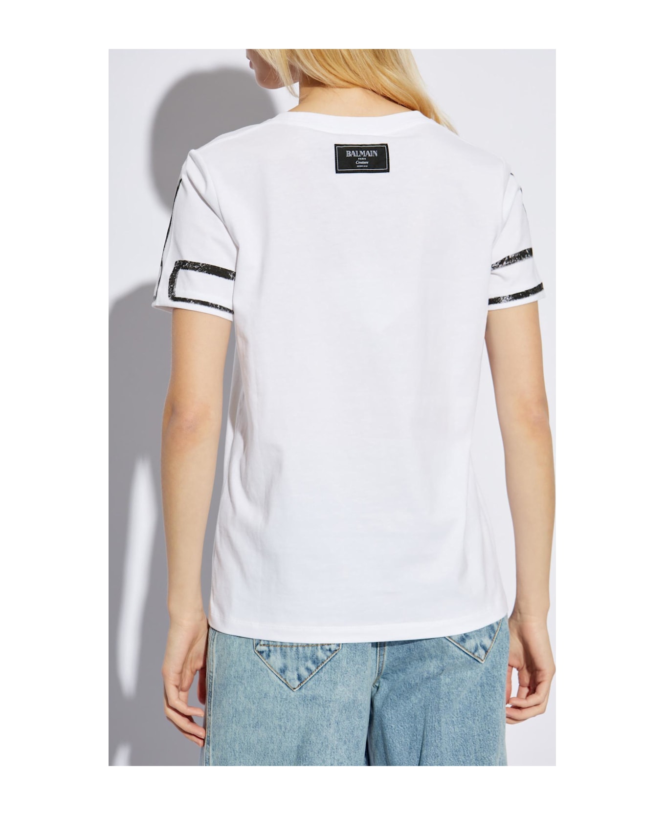 Balmain Printed T-shirt - Gab White Black