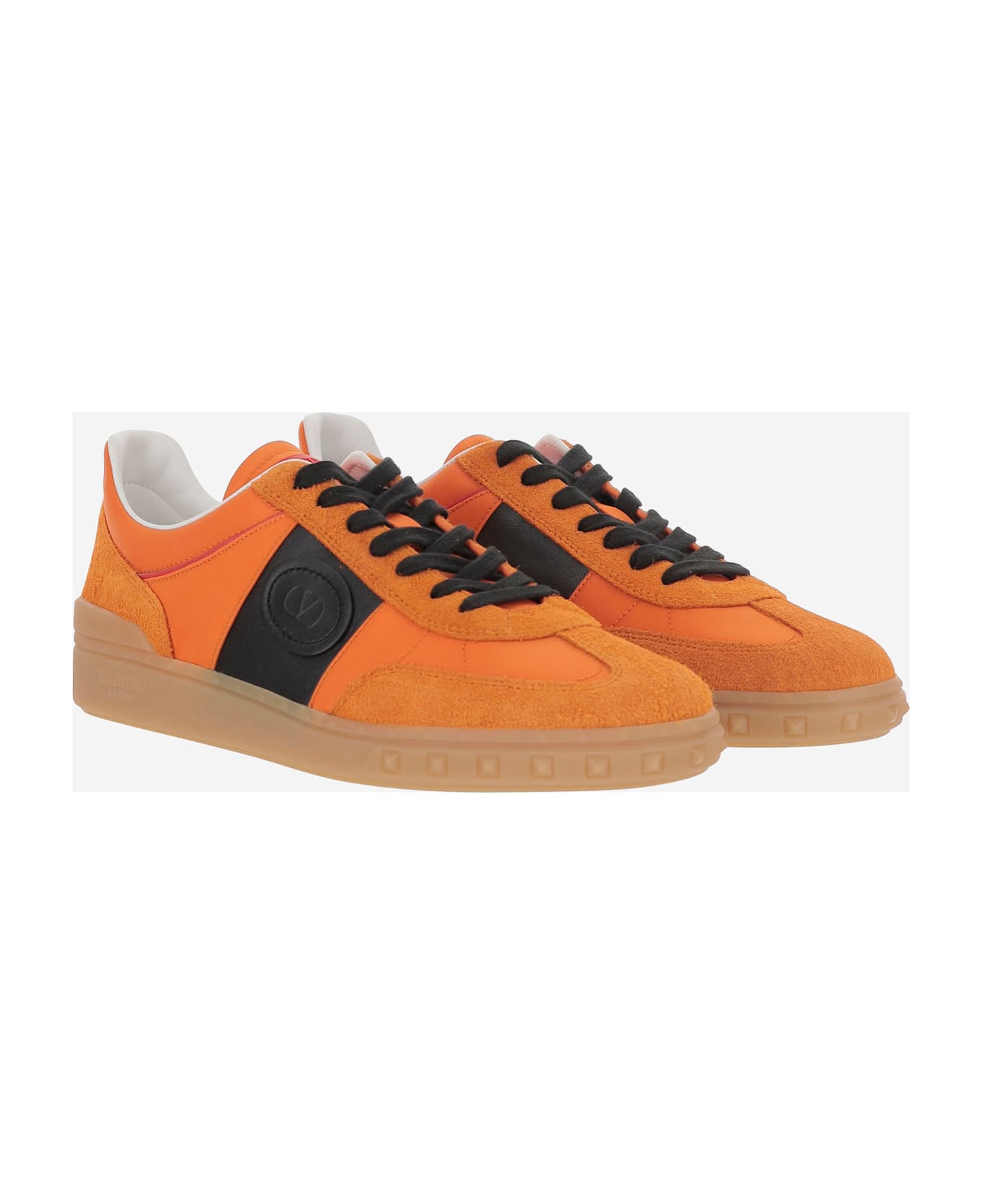 Valentino Garavani Leather Sneaker - Pumpkin/nero/coral Red