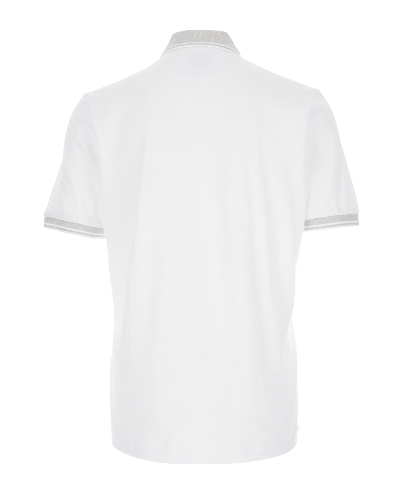 Eleventy White Piqué-weave Polo Shirt - White