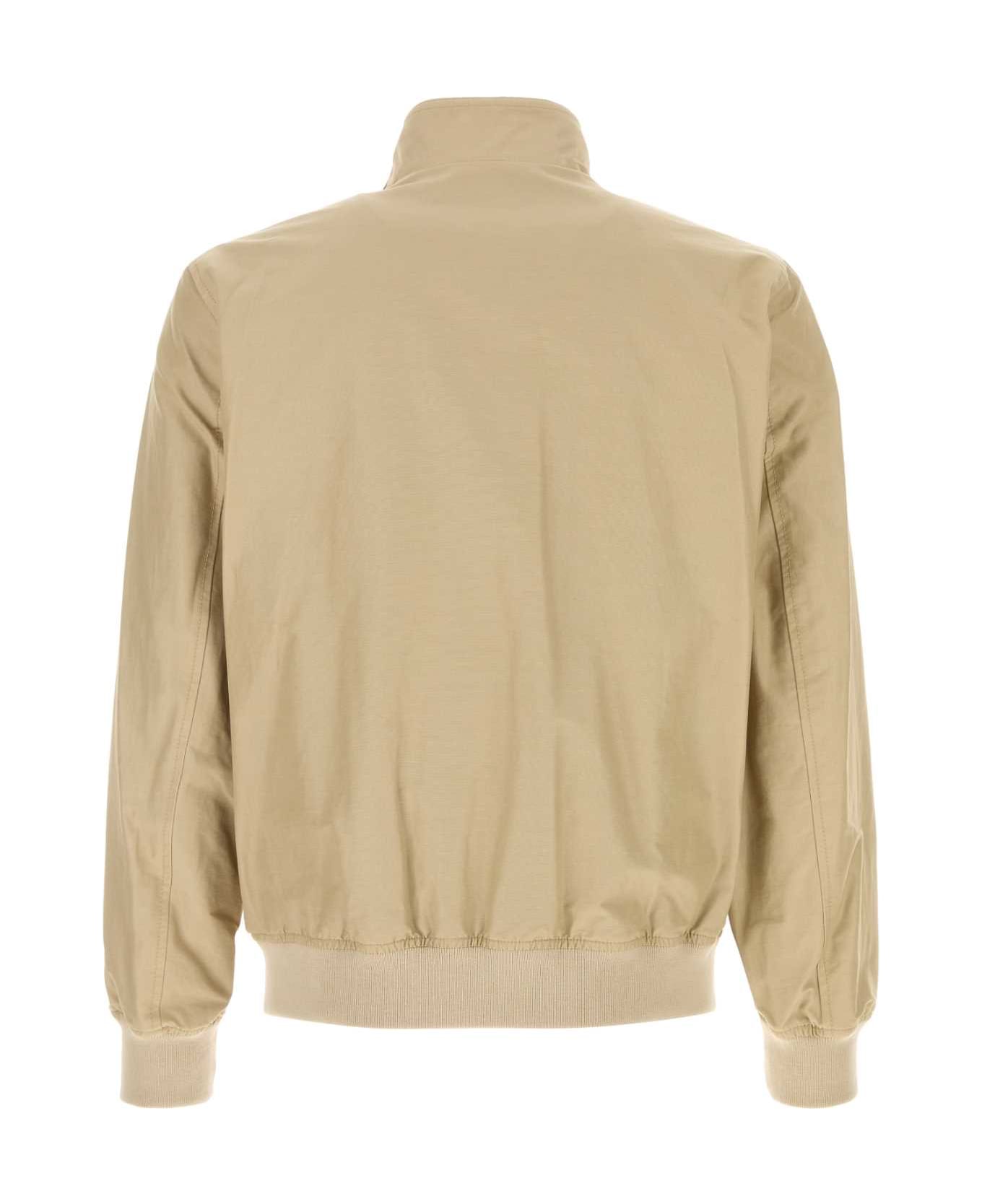 Woolrich Sand Cotton Blend Cruiser Bomber Jacket - WHITEPEPPER