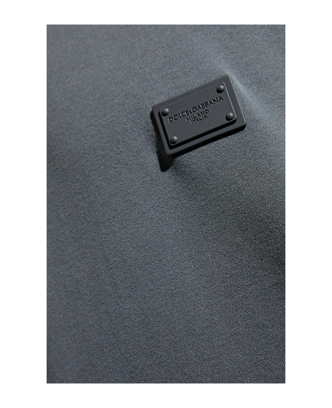 Dolce & Gabbana Sweatshirt With Logo Appliqué - Grigio fumo
