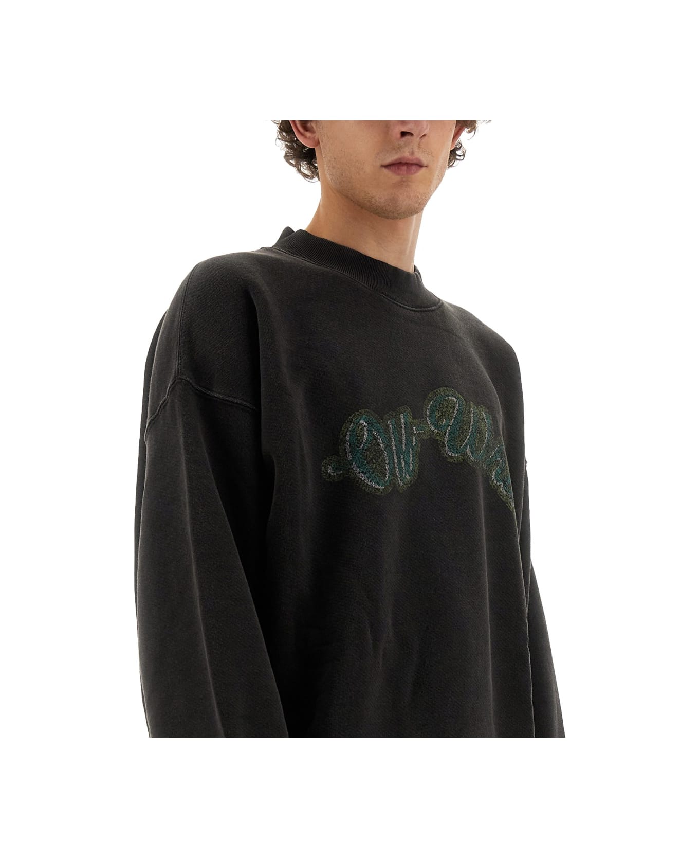 Off-White Sweatshirt With Logo - BLACK