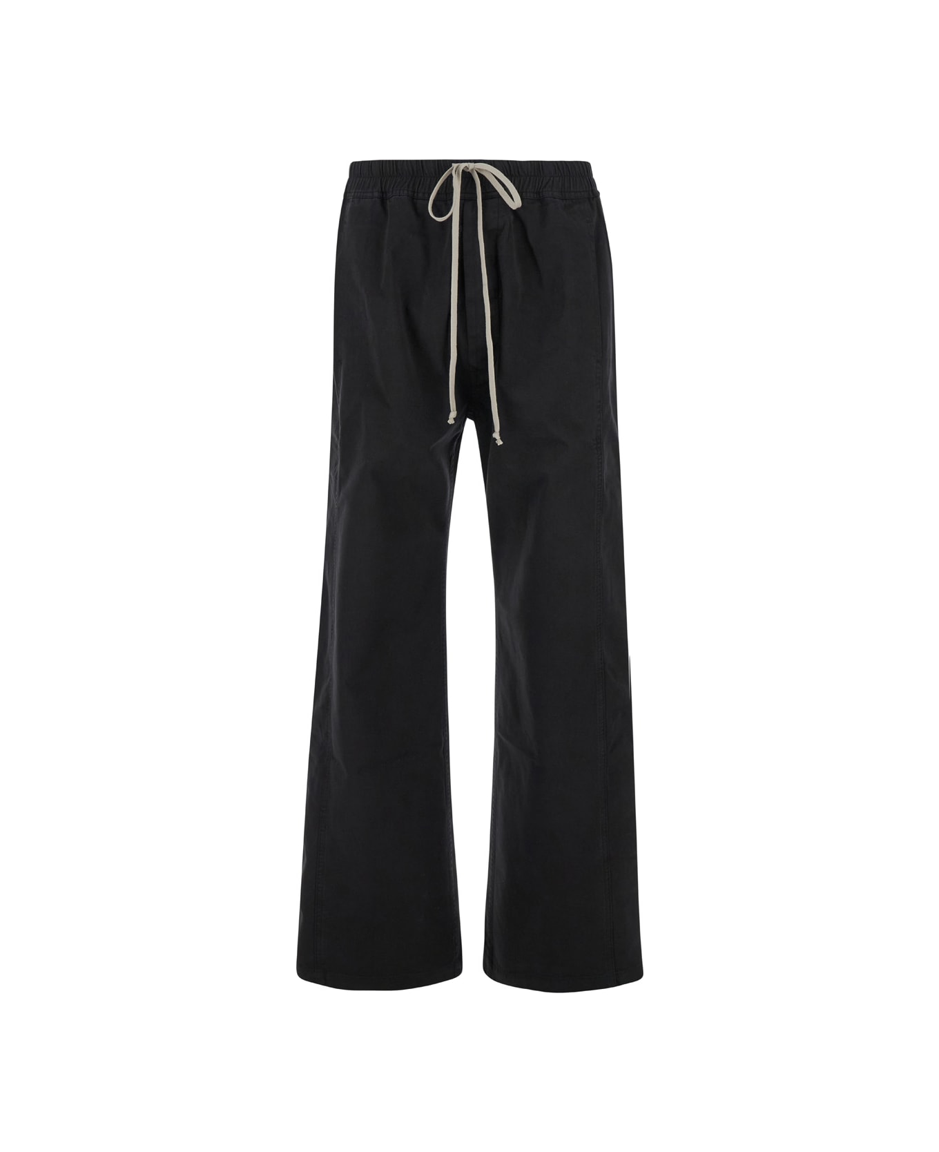 DRKSHDW 'pusher' Black Pants With Elastic Waist With Drawstrings And Wide Leg In Cotton Man - Black