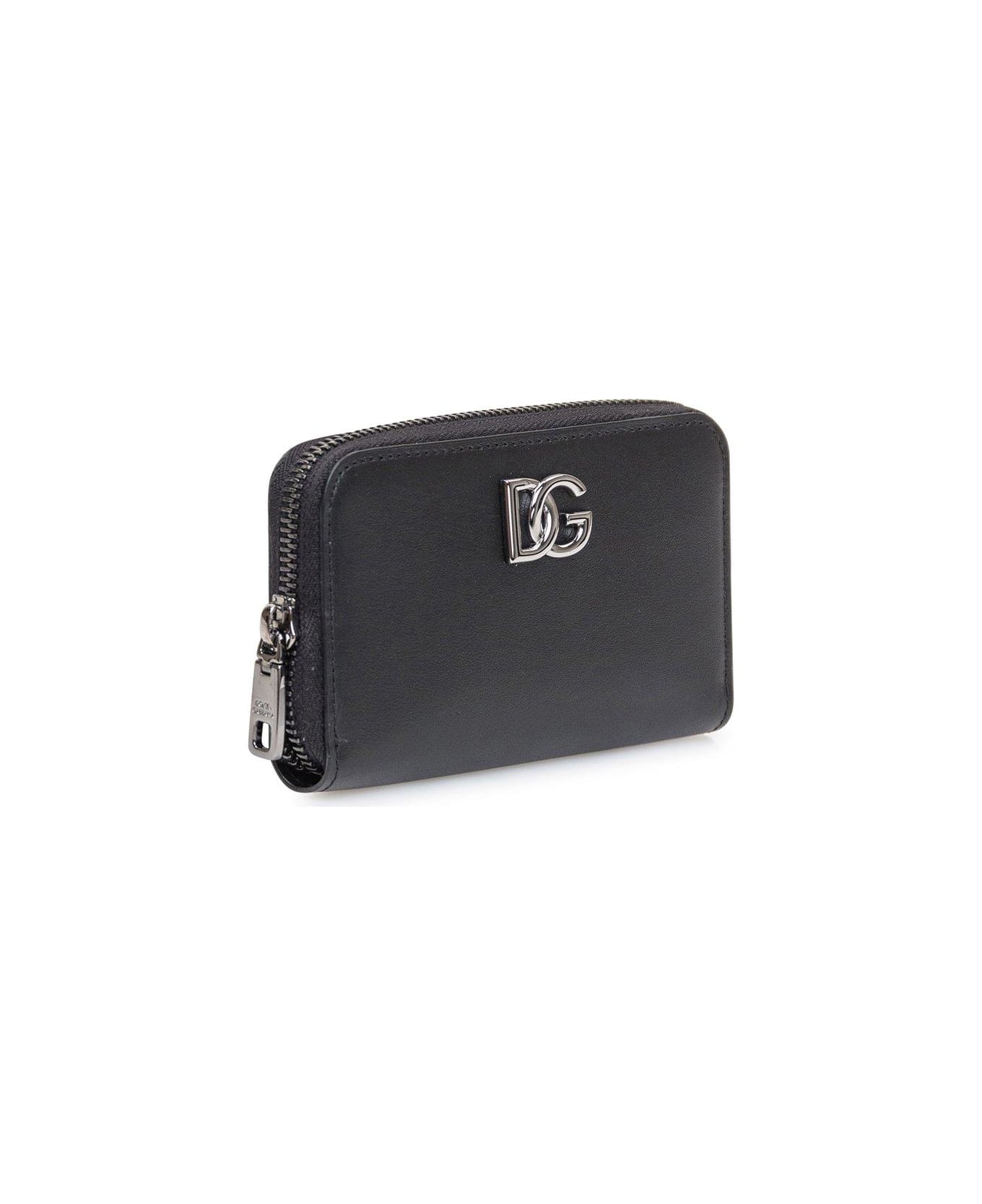 Dolce & Gabbana Logo Plaque Zipped Compact Wallet