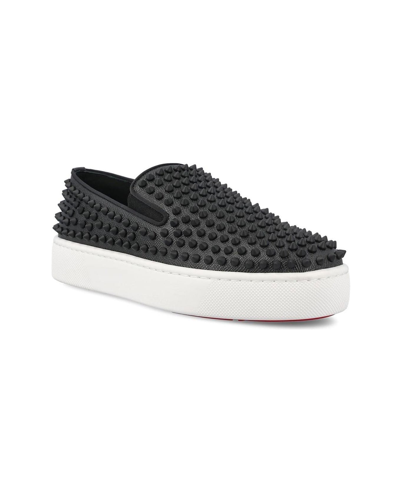 Christian Louboutin Spikeboat Slip-on Sneakers - Black