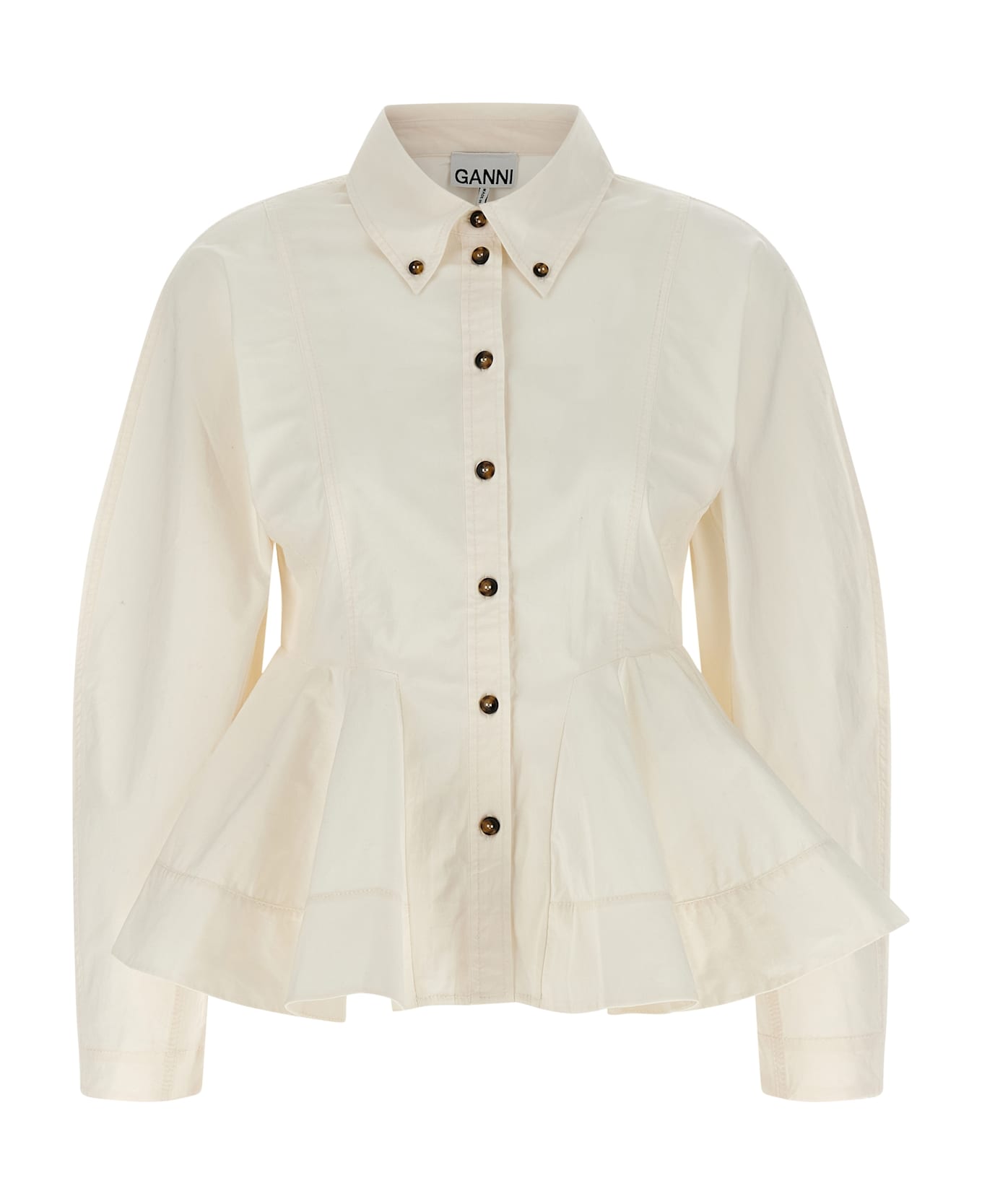 Ganni 'peplum' Shirt - White