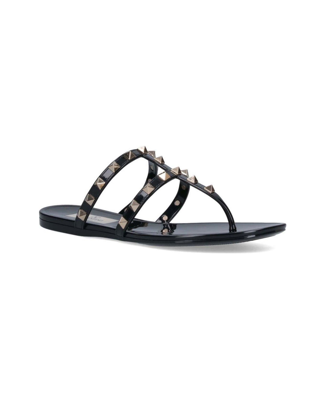 Valentino Garavani Garavani Rockstud Thong Sandals - Nero