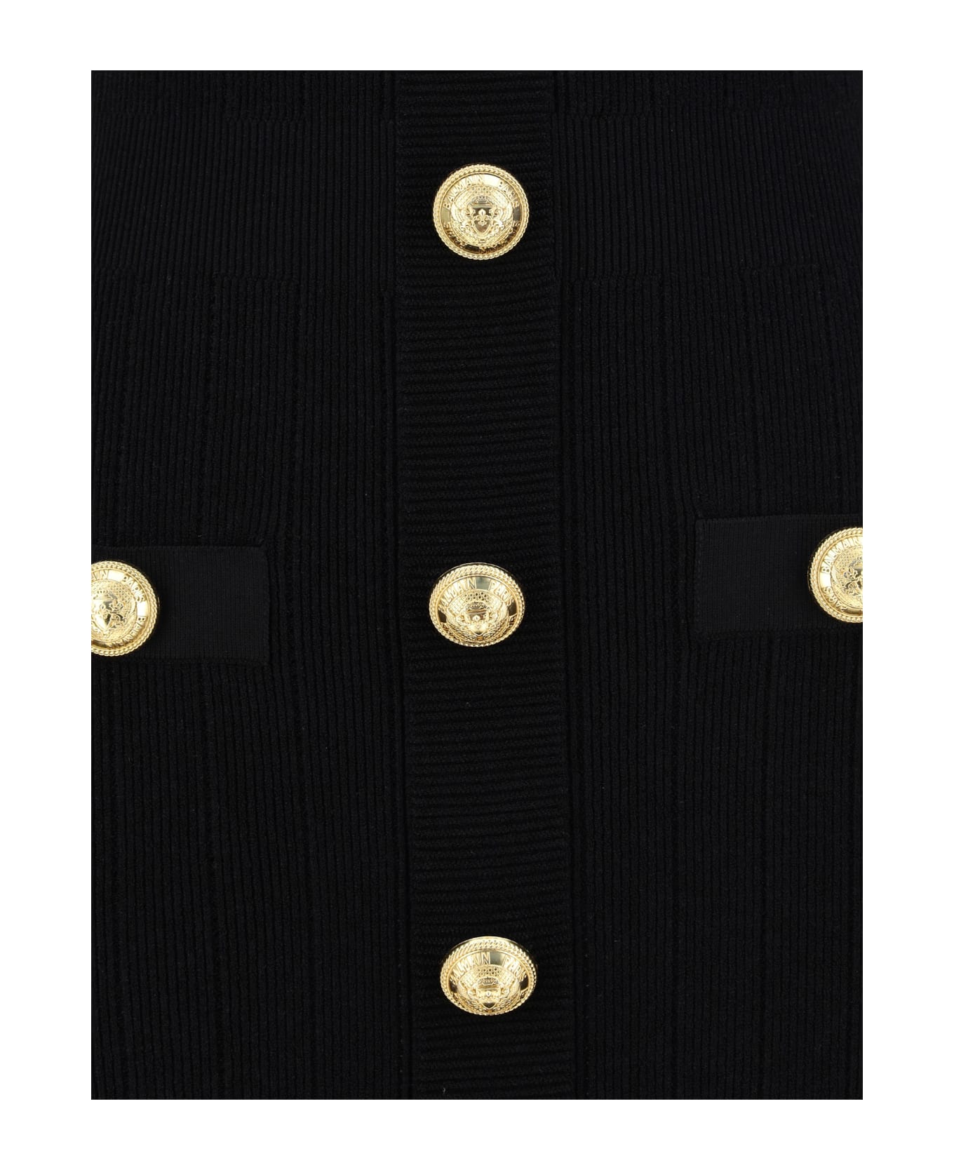 Balmain Off-shoulder Knit Dress - Pa Noir