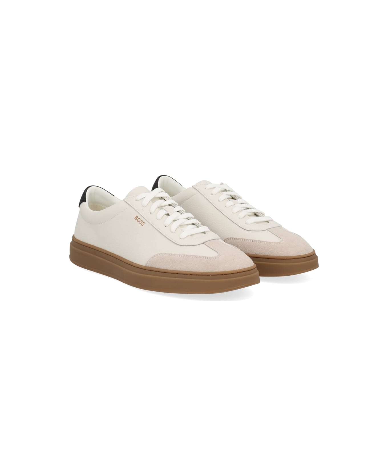Hugo Boss Leather Sneaker - WHITE