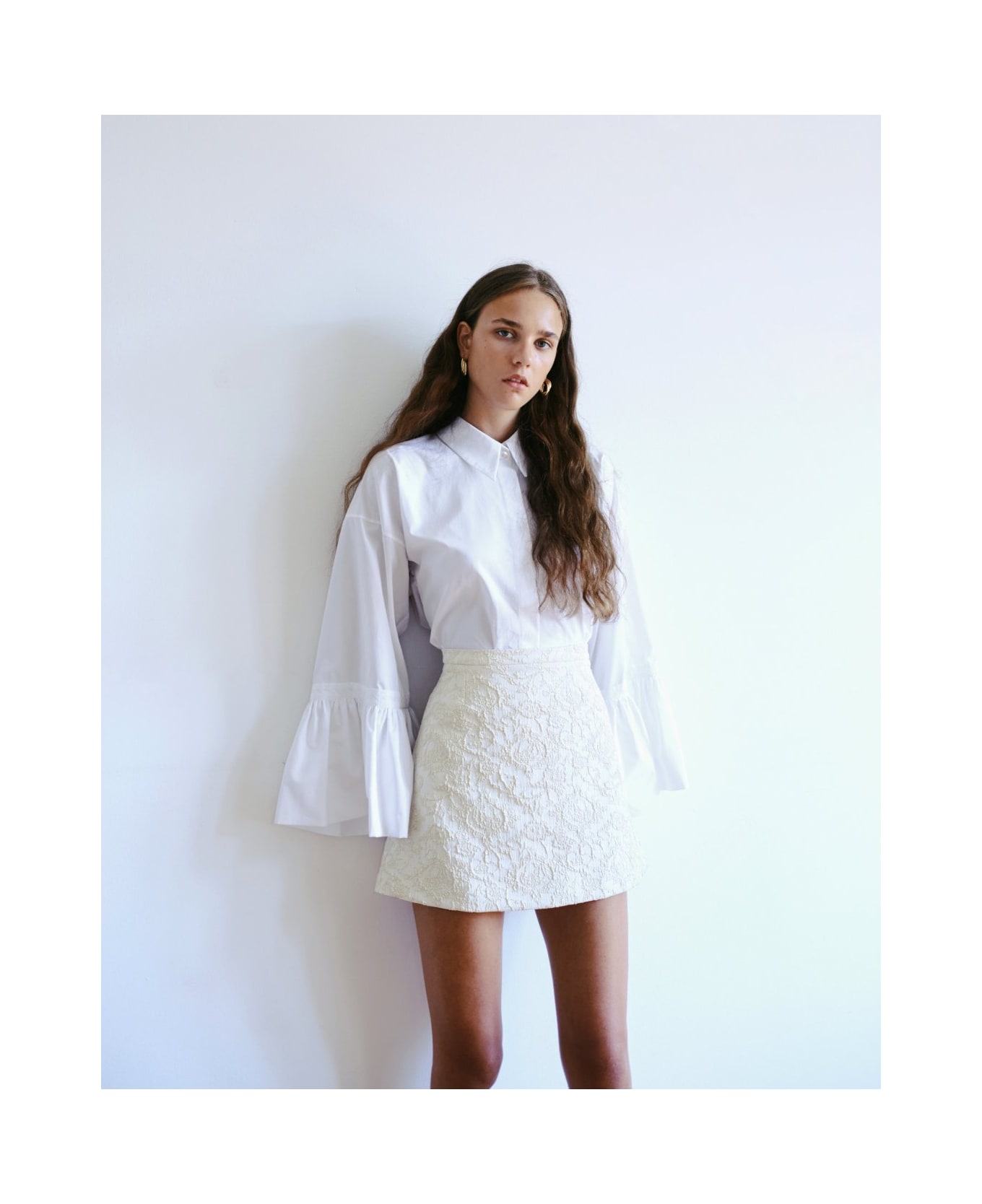 Amotea Claudia Shirt In White Poplin - White ブラウス