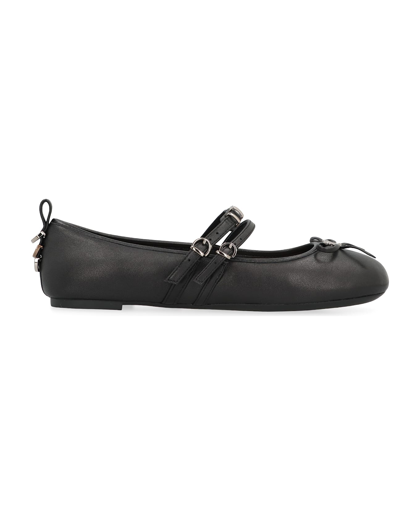 Pinko Gioia Leather Ballet Flats - Black