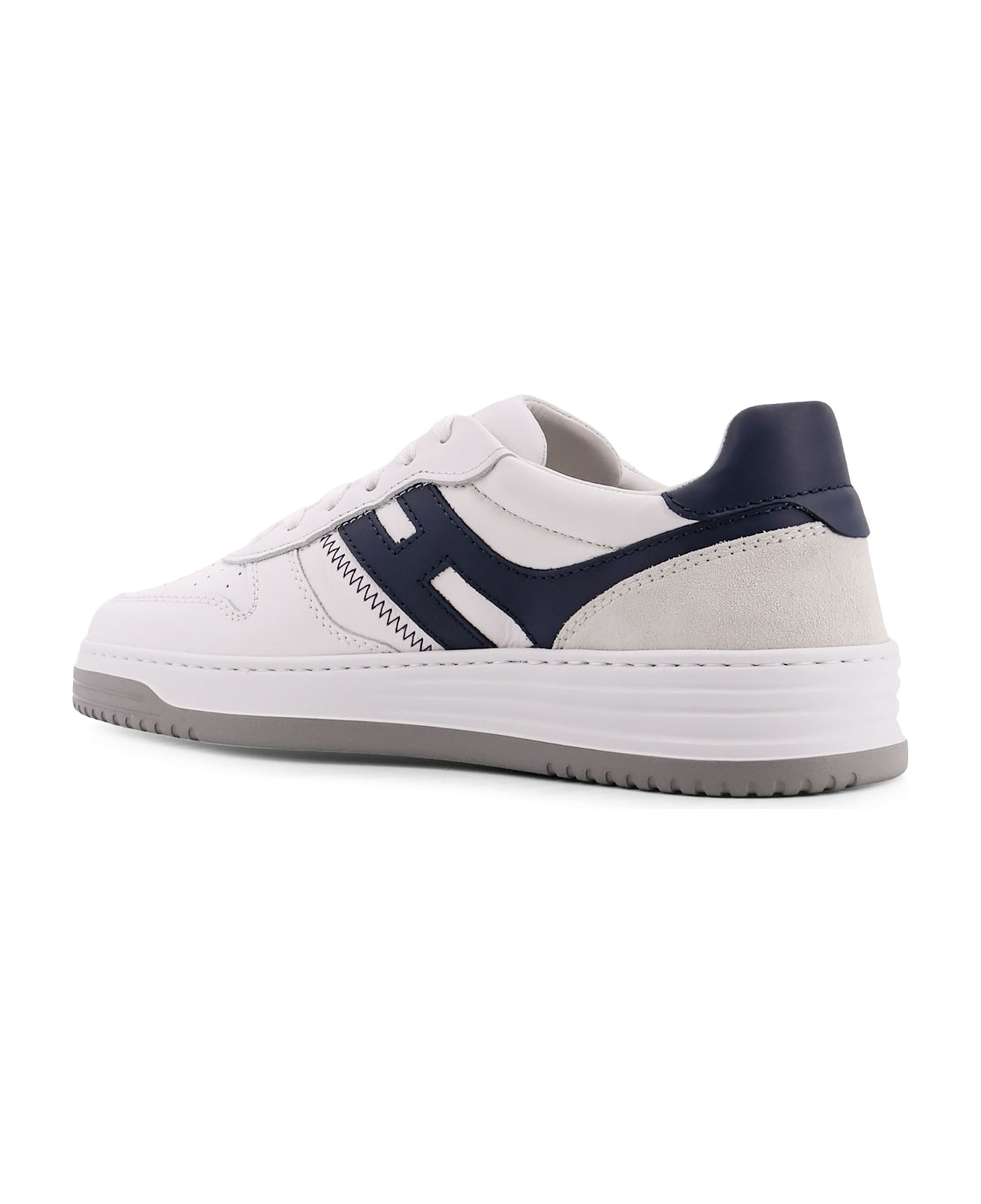 Hogan H630 Leather Sneakers With Contrasting Monogram - White