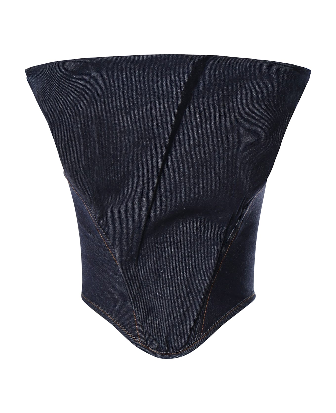 Magda Butrym Draped Strapless Denim Corset - Blue