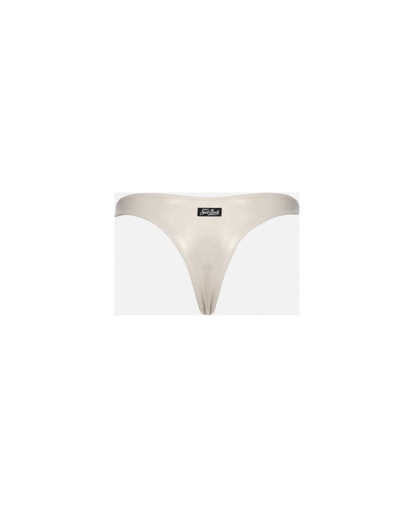 MC2 Saint Barth Woman Lamina Gold Cheeky Swim Briefs Naomi - WHITE