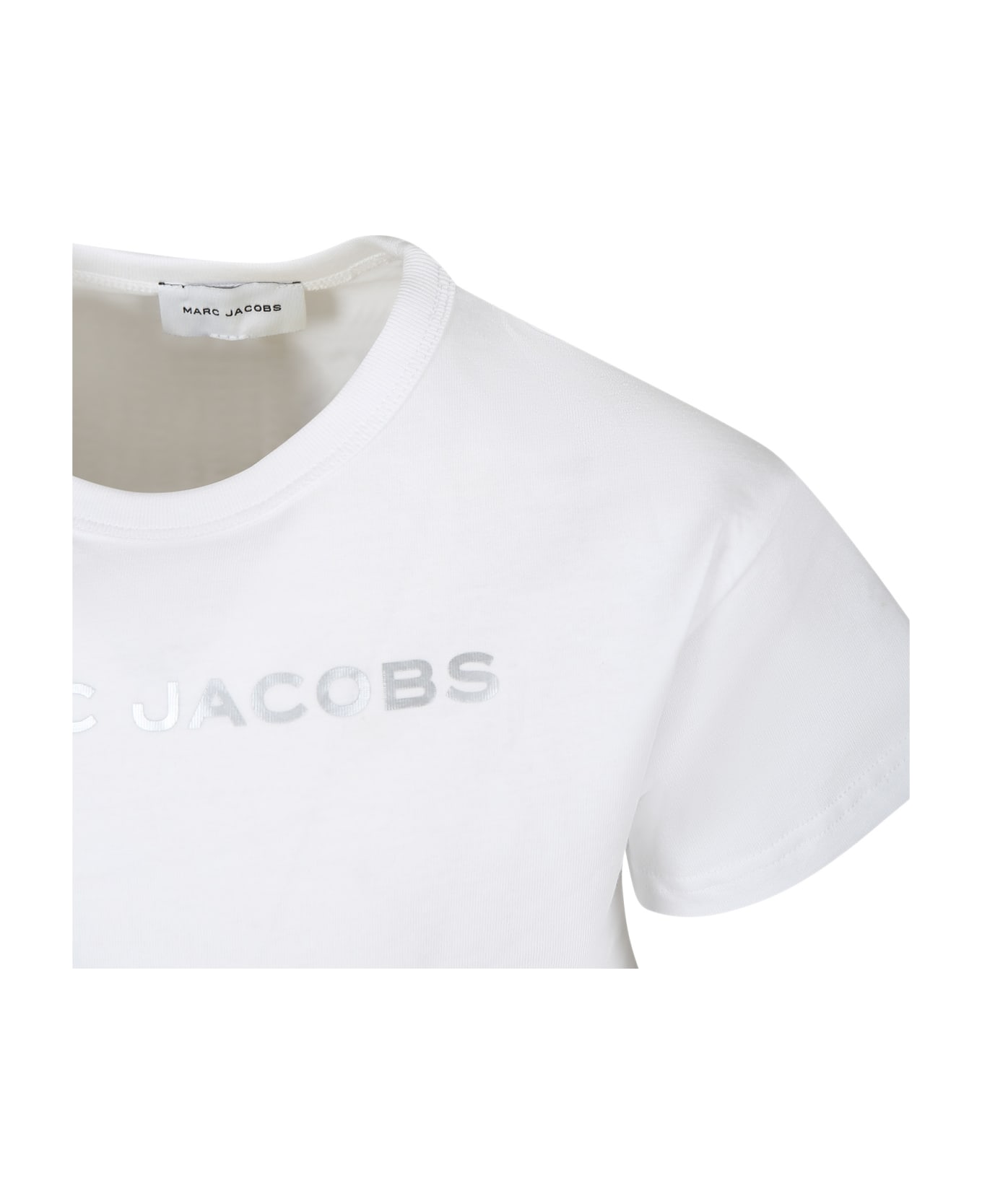 Marc Jacobs White Crop T-shirt For Girl With Logo - White Tシャツ＆ポロシャツ