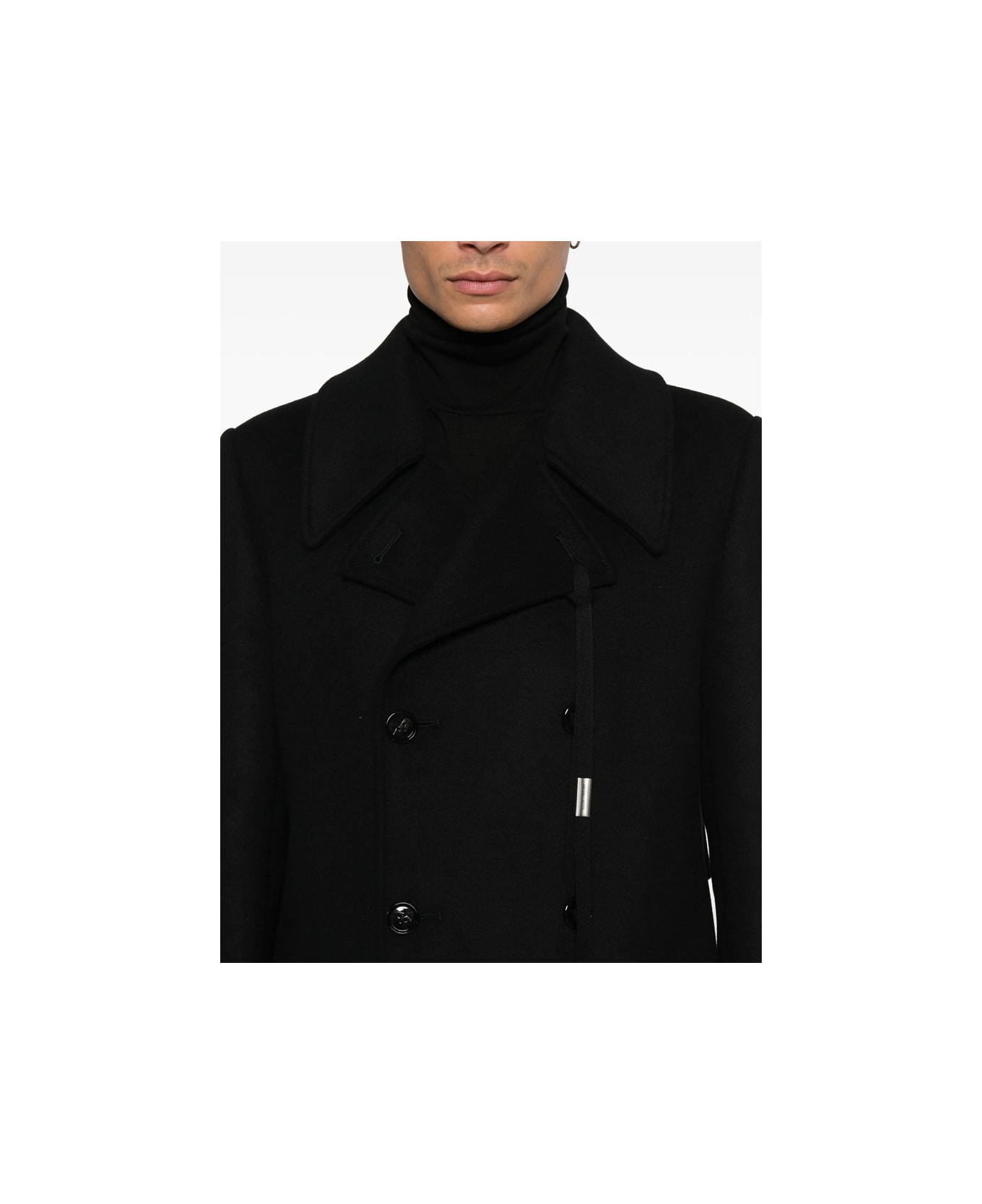 Ann Demeulemeester Coat - BLACK/BLUE