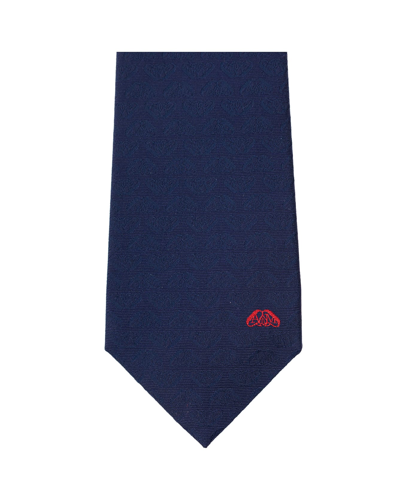 Alexander McQueen Blue Pre-tied Tie With Seal Logo Embellishment In Silk Man - Multicolor