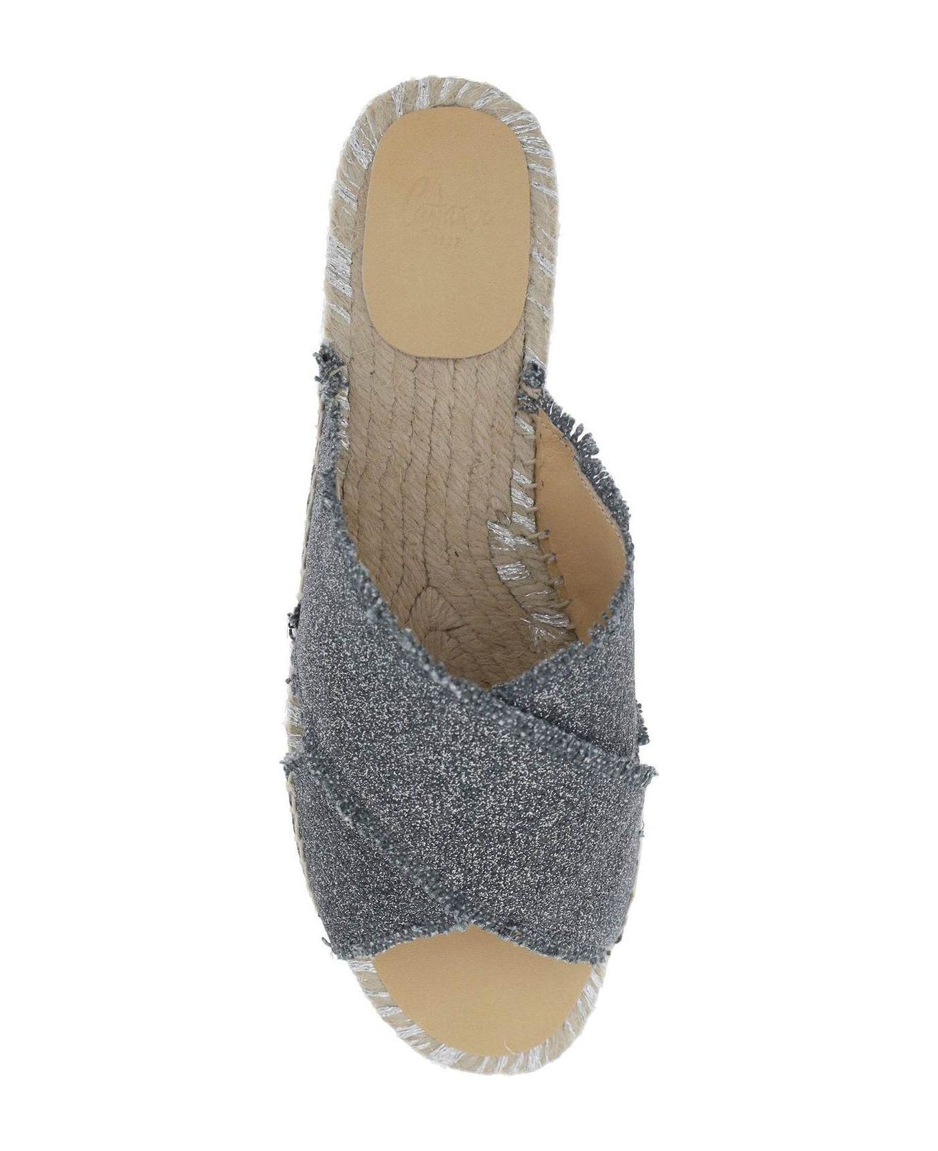 Castañer Palmera Crossover Strap Flat Sandals - Grey