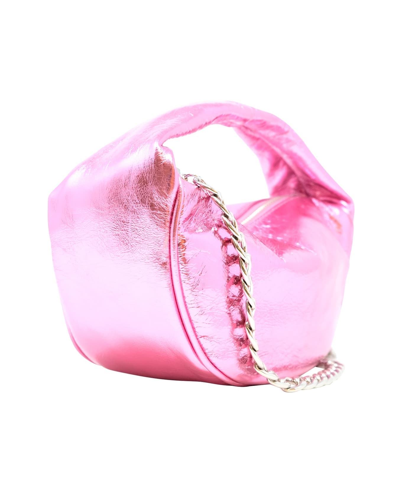 BY FAR Baby Cush Pink Metallic Leather Handbag トートバッグ
