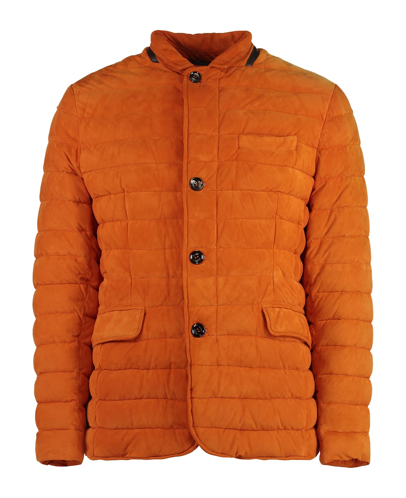 Moorer Zavyer Leather Padded Jacket - Orange