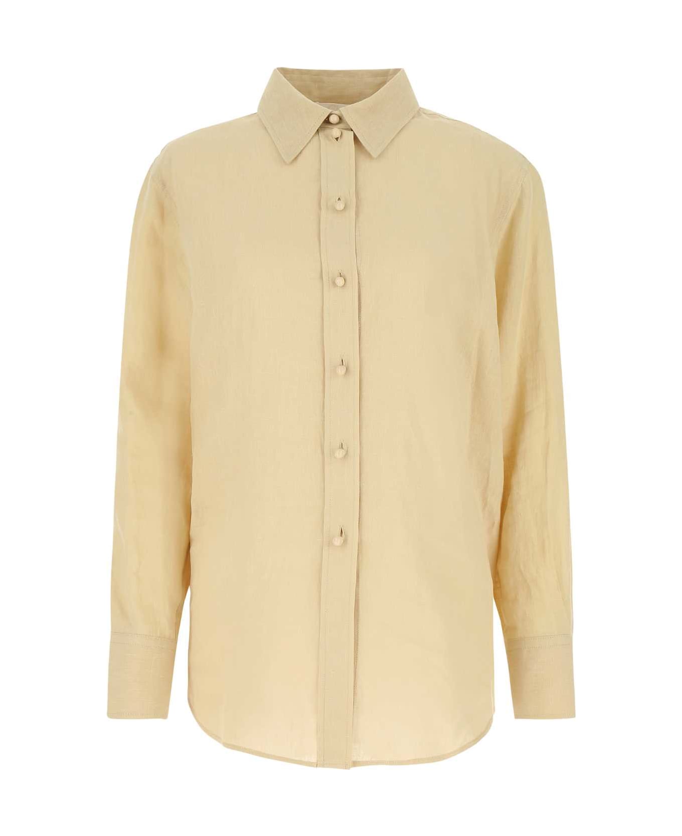 Chloé Beige Linen Oversize Shirt - 20M シャツ