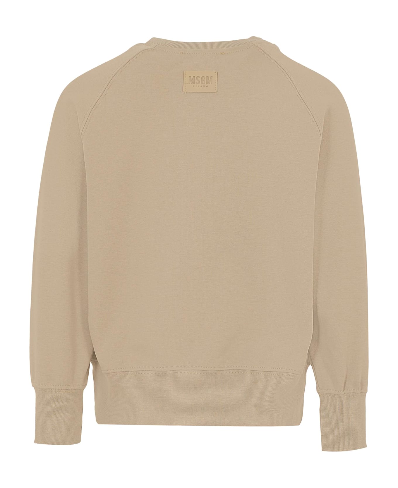 MSGM Beige Sweatshirt For Kids With Logo - Beige