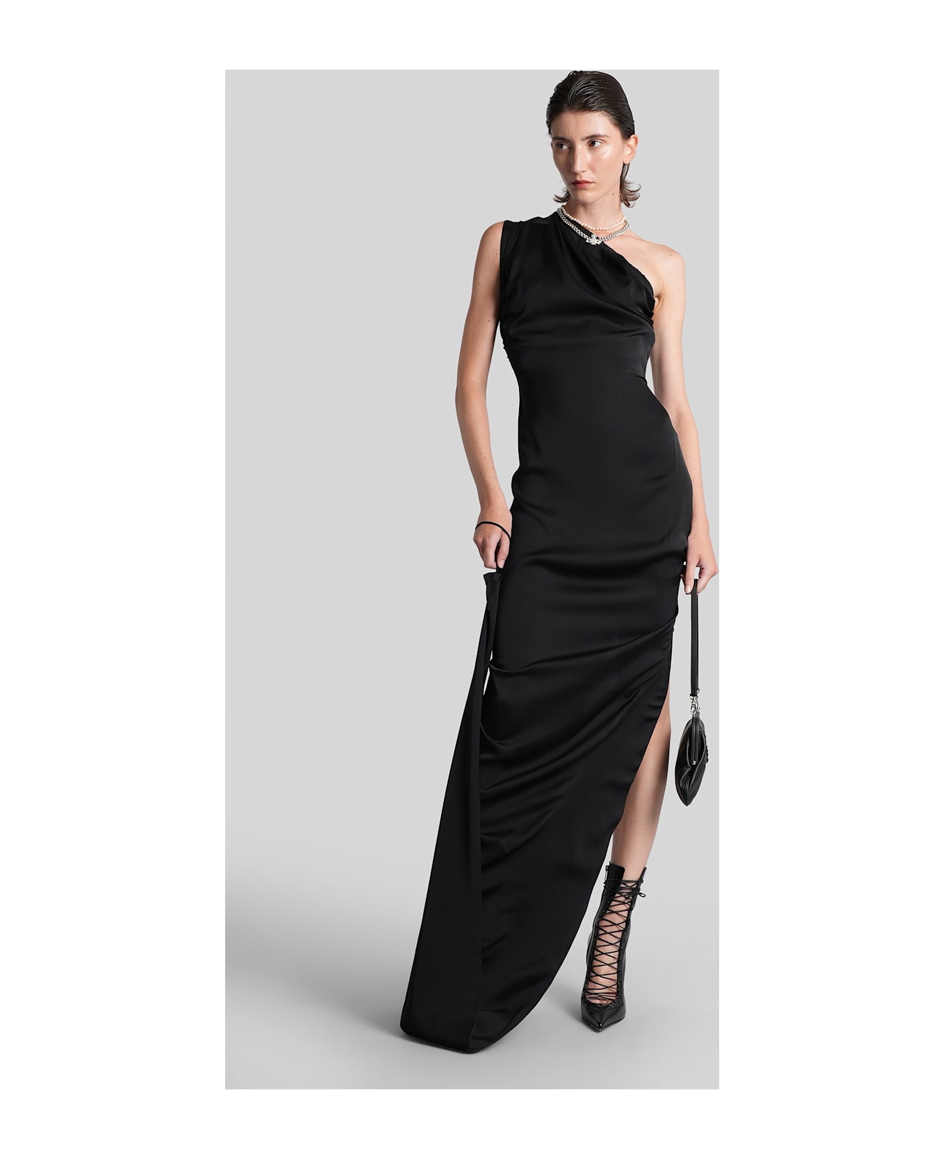 Vivienne Westwood Andreas Long Dress In Black Viscose - black