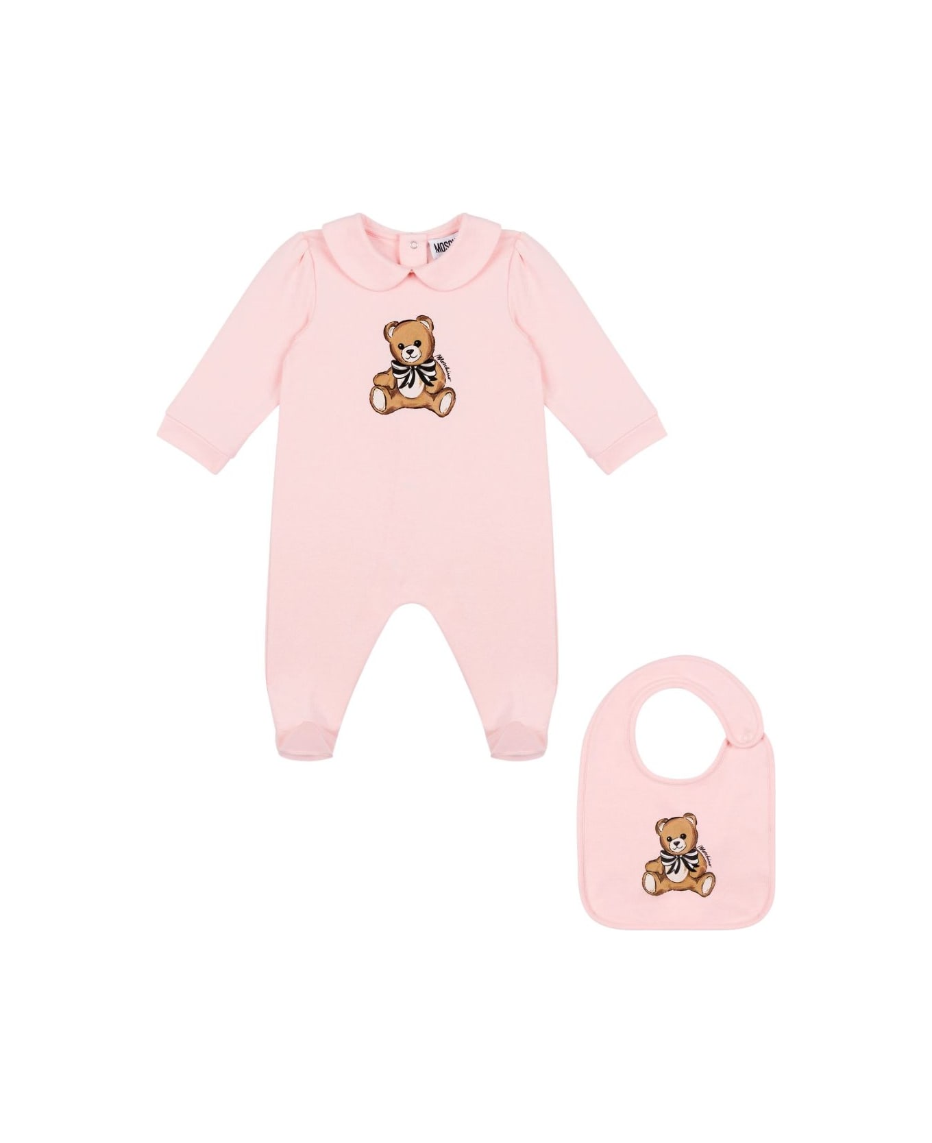 Moschino Kids Baby Long-sleeved Set With Bear Motif - Pink