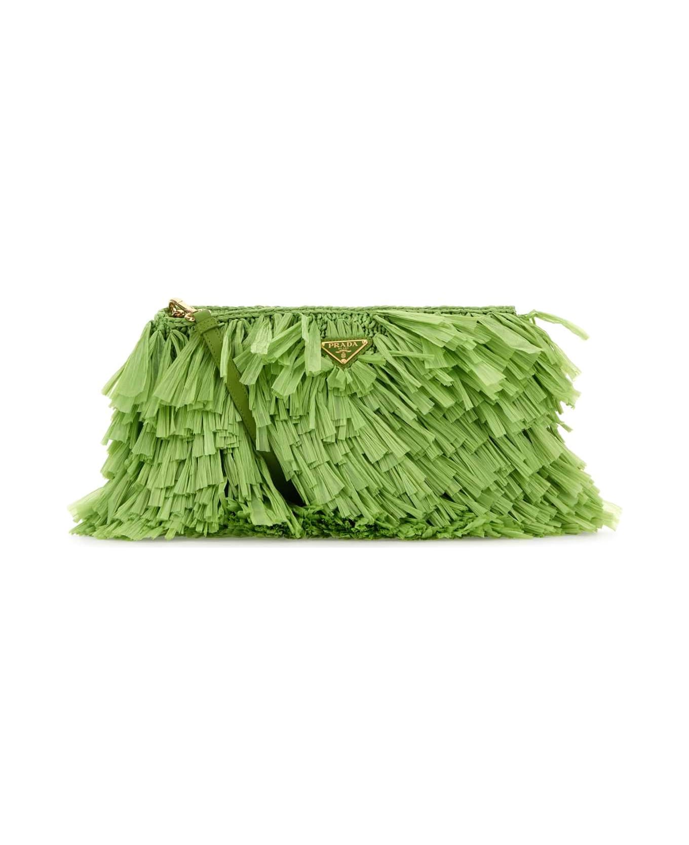 Prada Grass Green Crochet Clutch - PRATO