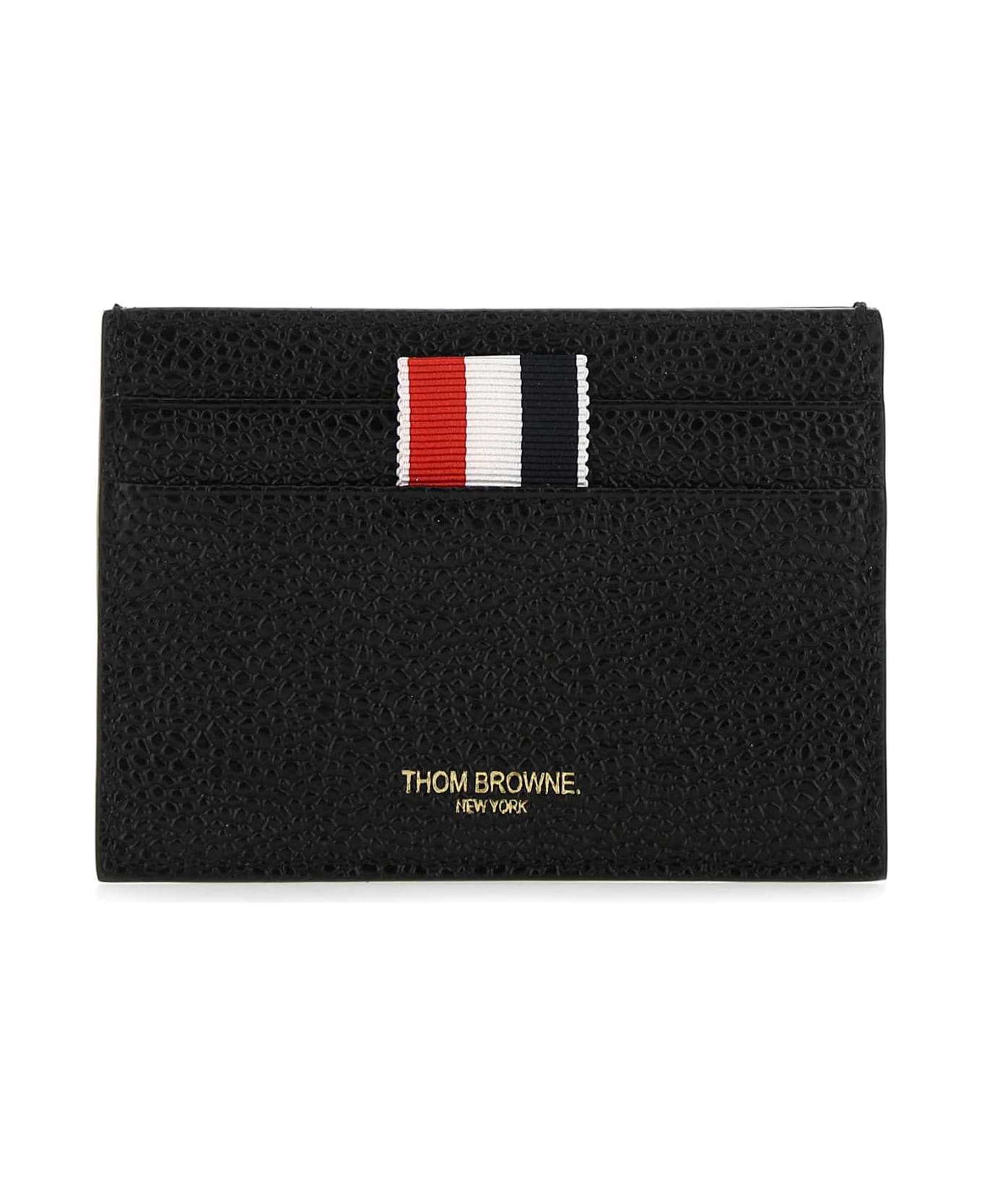 Thom Browne Black Leather Card Holder - 1