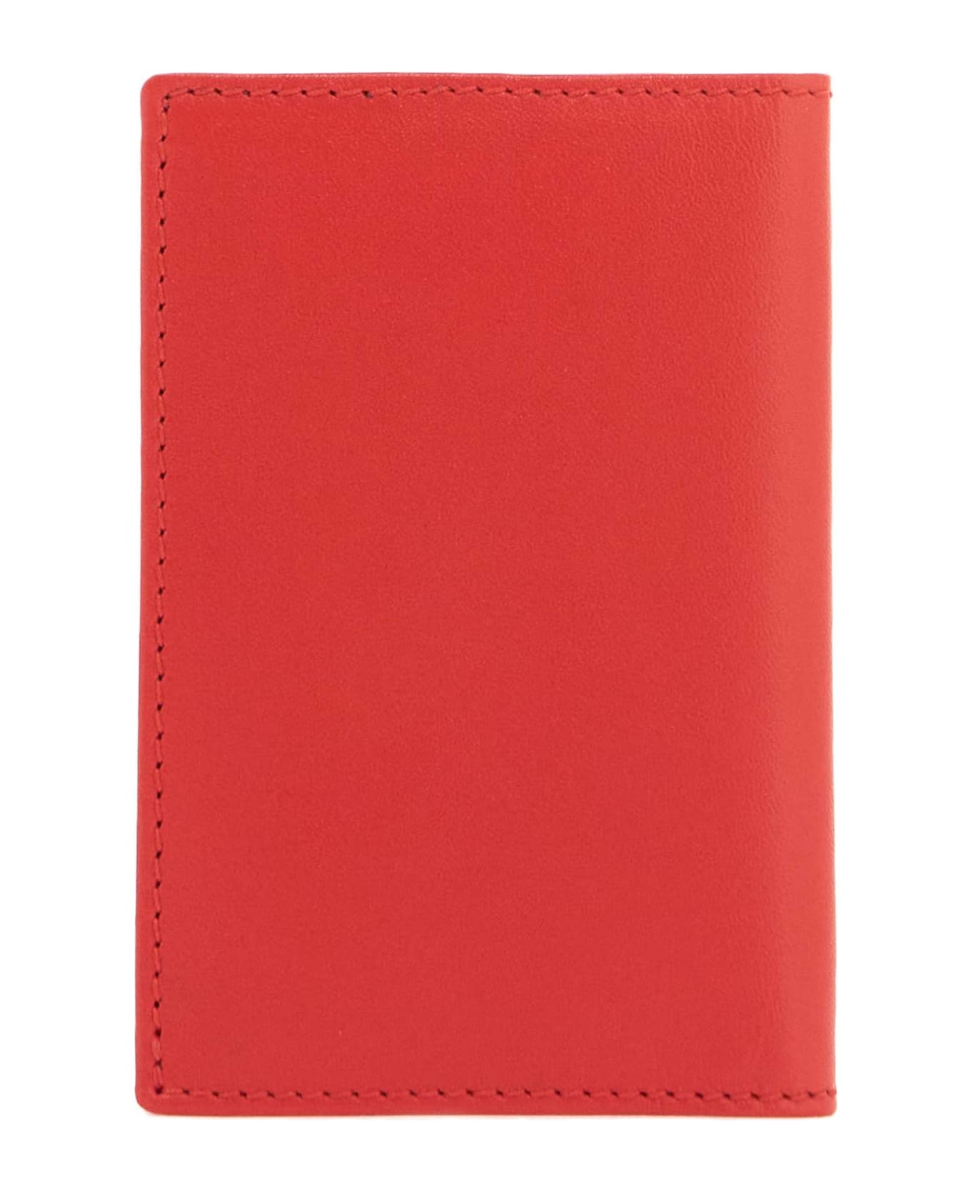 Comme des Garçons Wallet Leather Compact Wallet - ORANGE