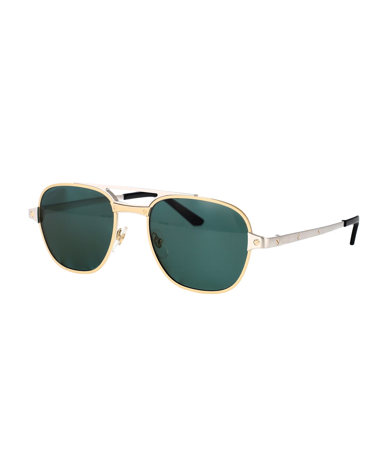 Cartier Eyewear Ct0477s Sunglasses - GOLD SILVER GREEN