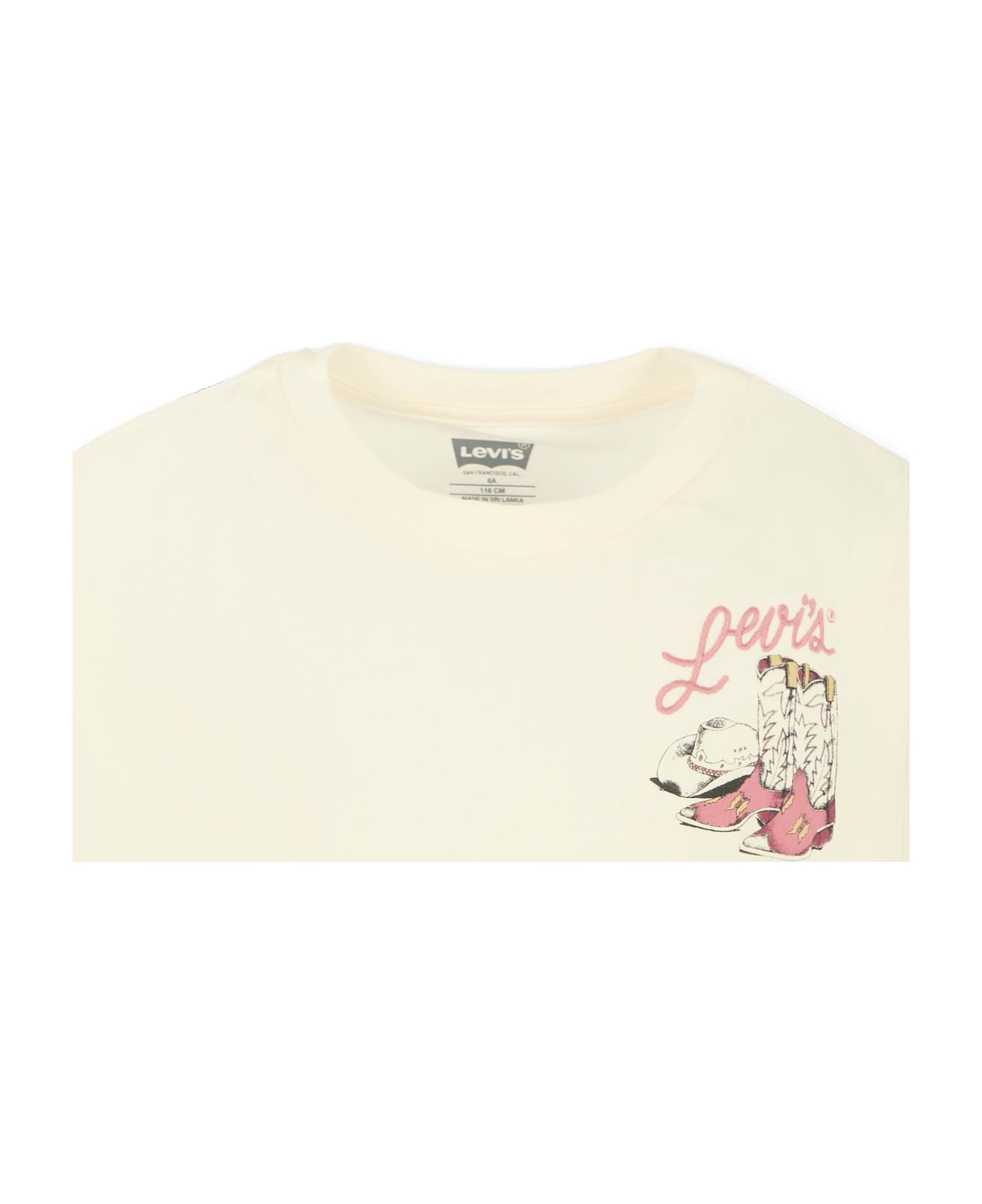 Levi's Ivory T-shirt For Girl With Boot - Ivory
