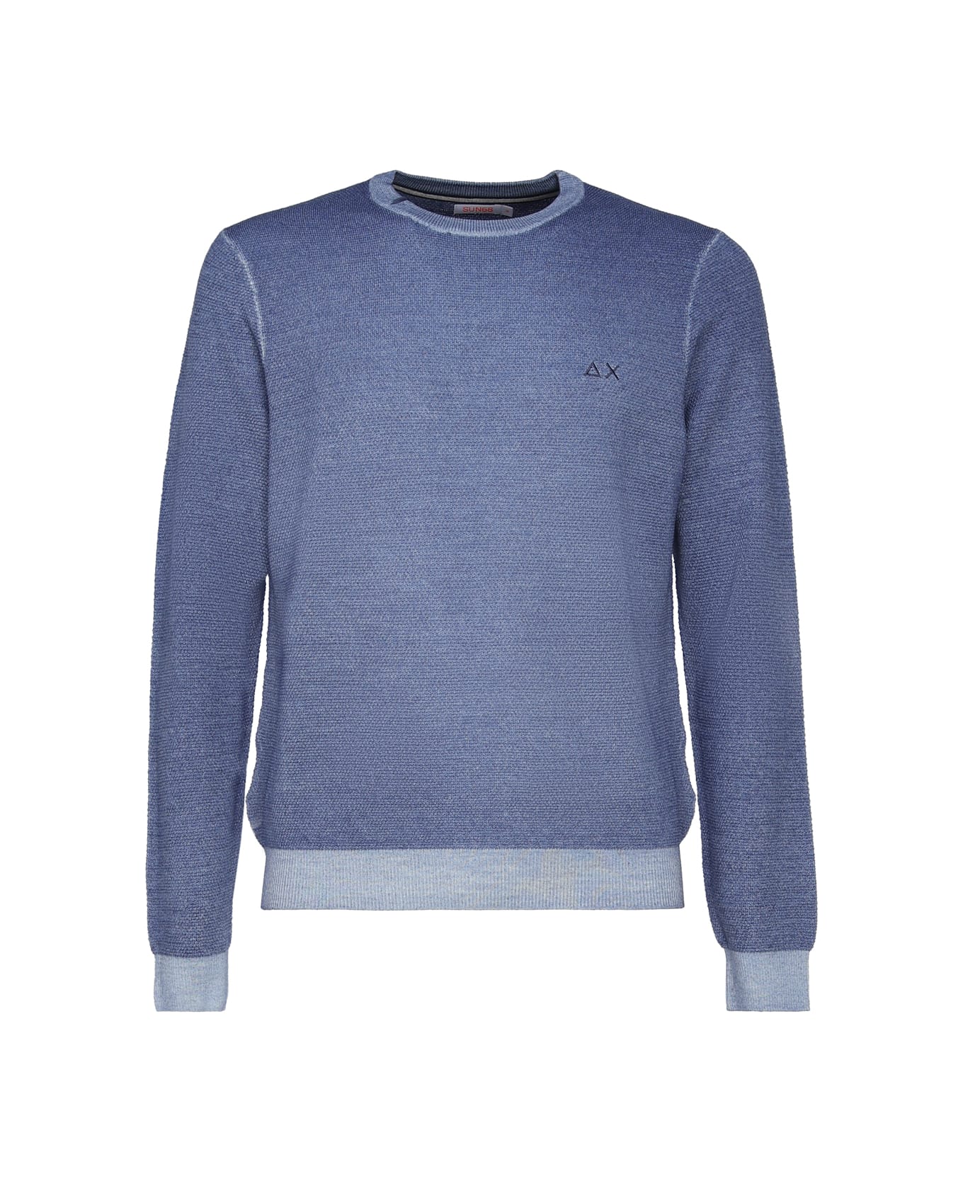 Sun 68 Vintage Round Sweater - Light blue