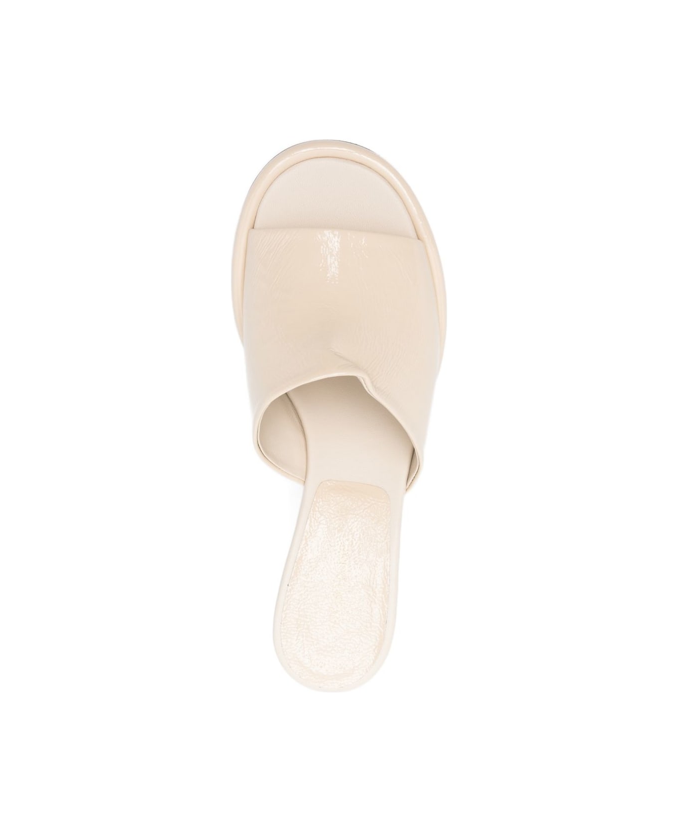 Sergio Rossi Leather Heel Mules - Beige