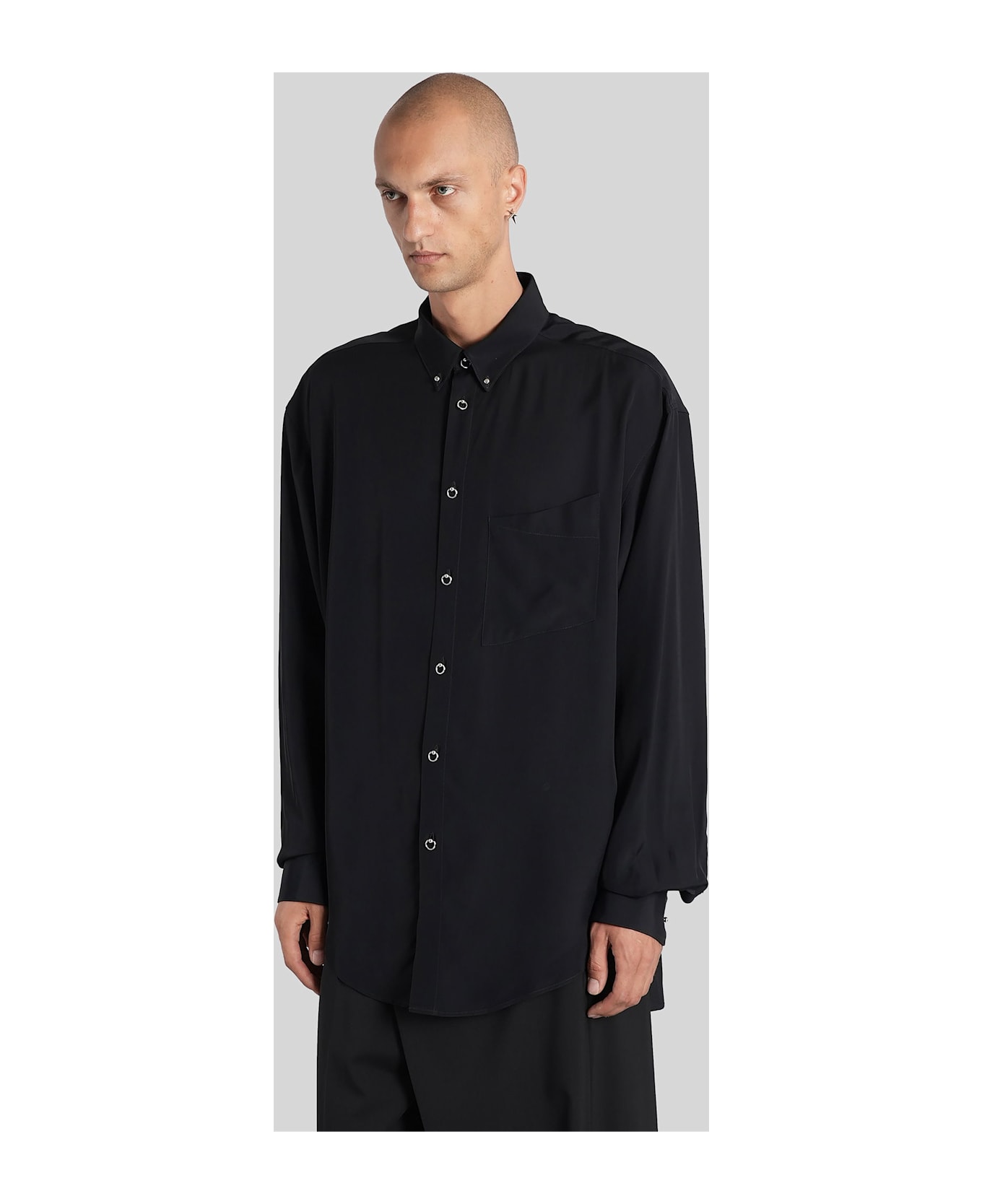 Mugler Shirt In Black Viscose - black