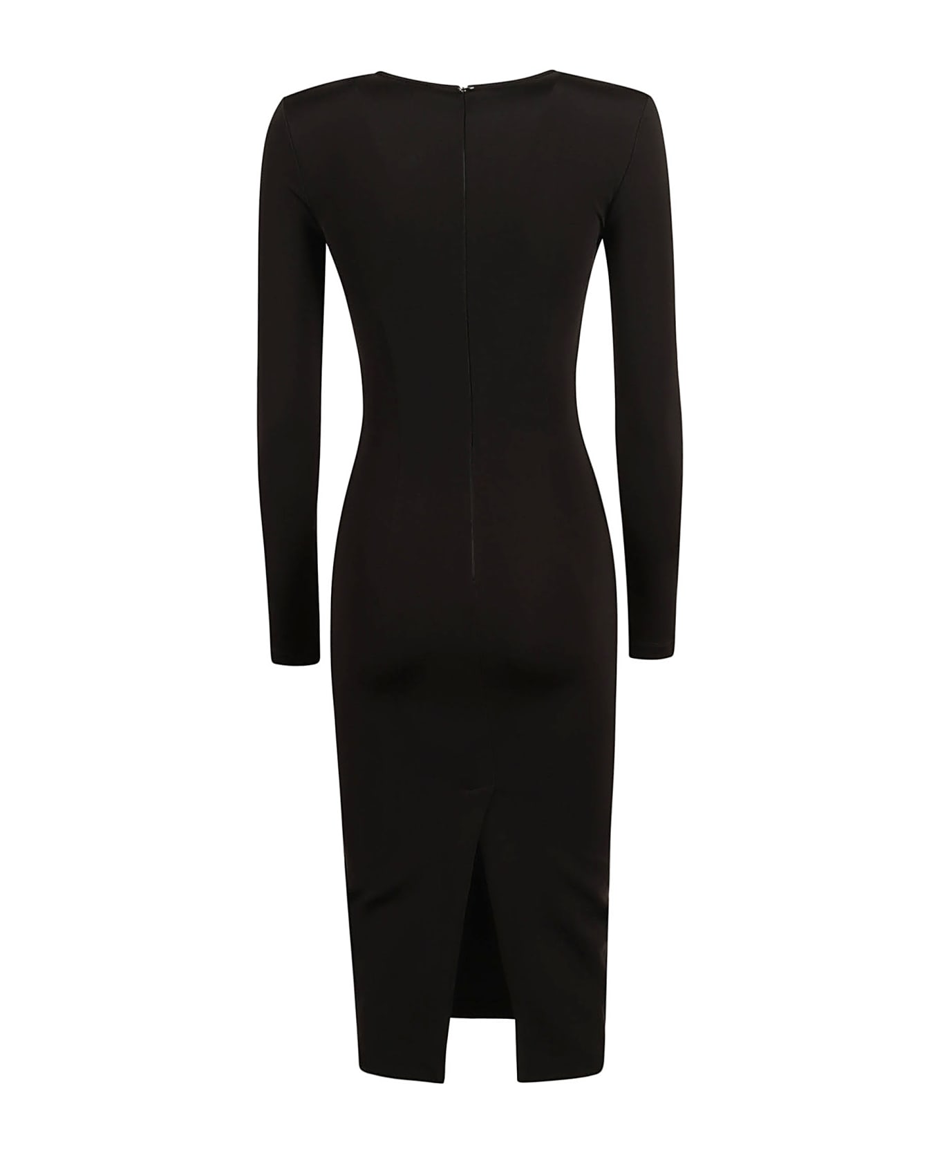 Pinko Rear Slit Cut-out Detail Longsleeved Dress - Black Limousine ワンピース＆ドレス