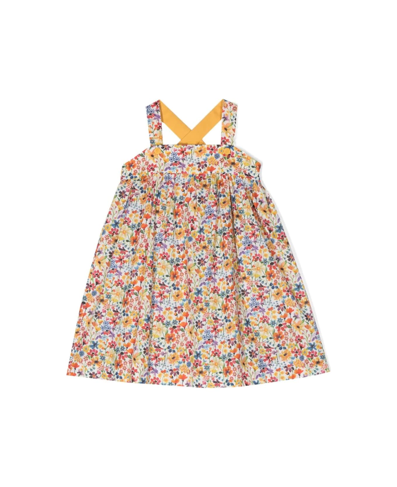 Il Gufo Sleeveless Dress In A Liberty-fabric Material - Multicolour
